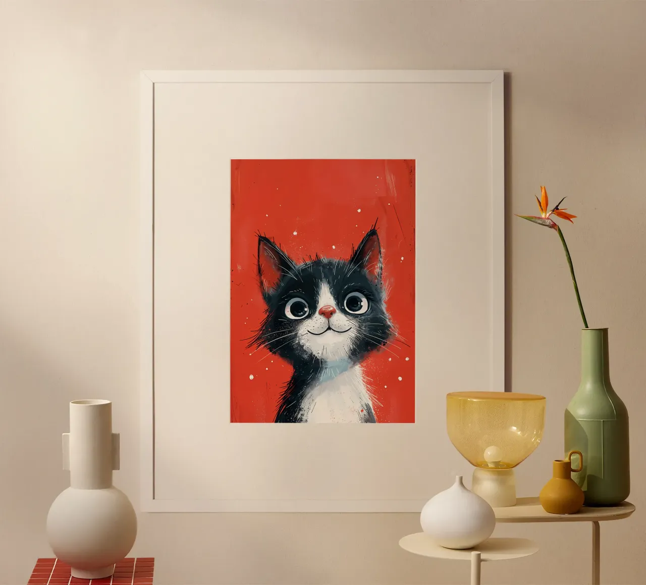 Baffi cremisi poster con telaio in plastica da Manh beo