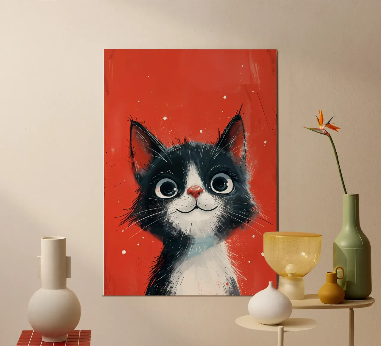 Baffi cremisi poster con telaio in plastica da Manh beo