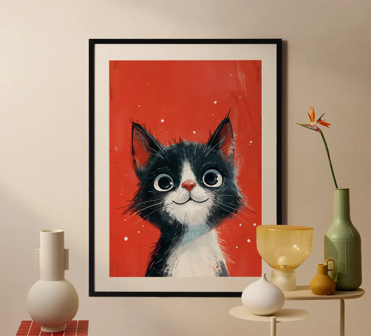 Baffi cremisi poster con telaio in plastica da Manh beo
