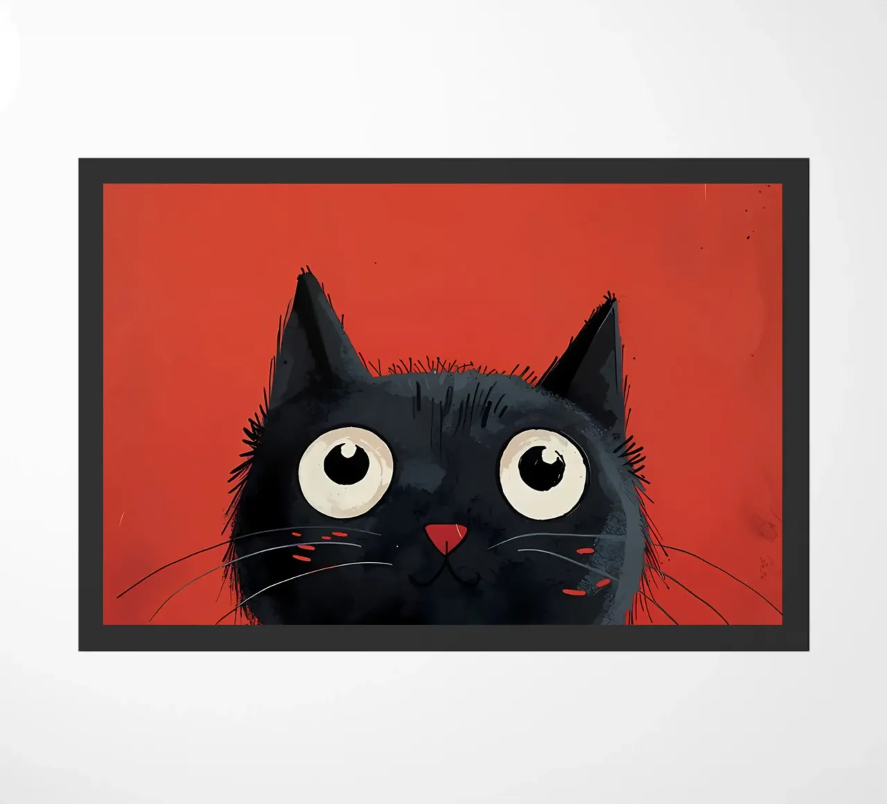 Gatto nero curioso zerbino da Manh beo