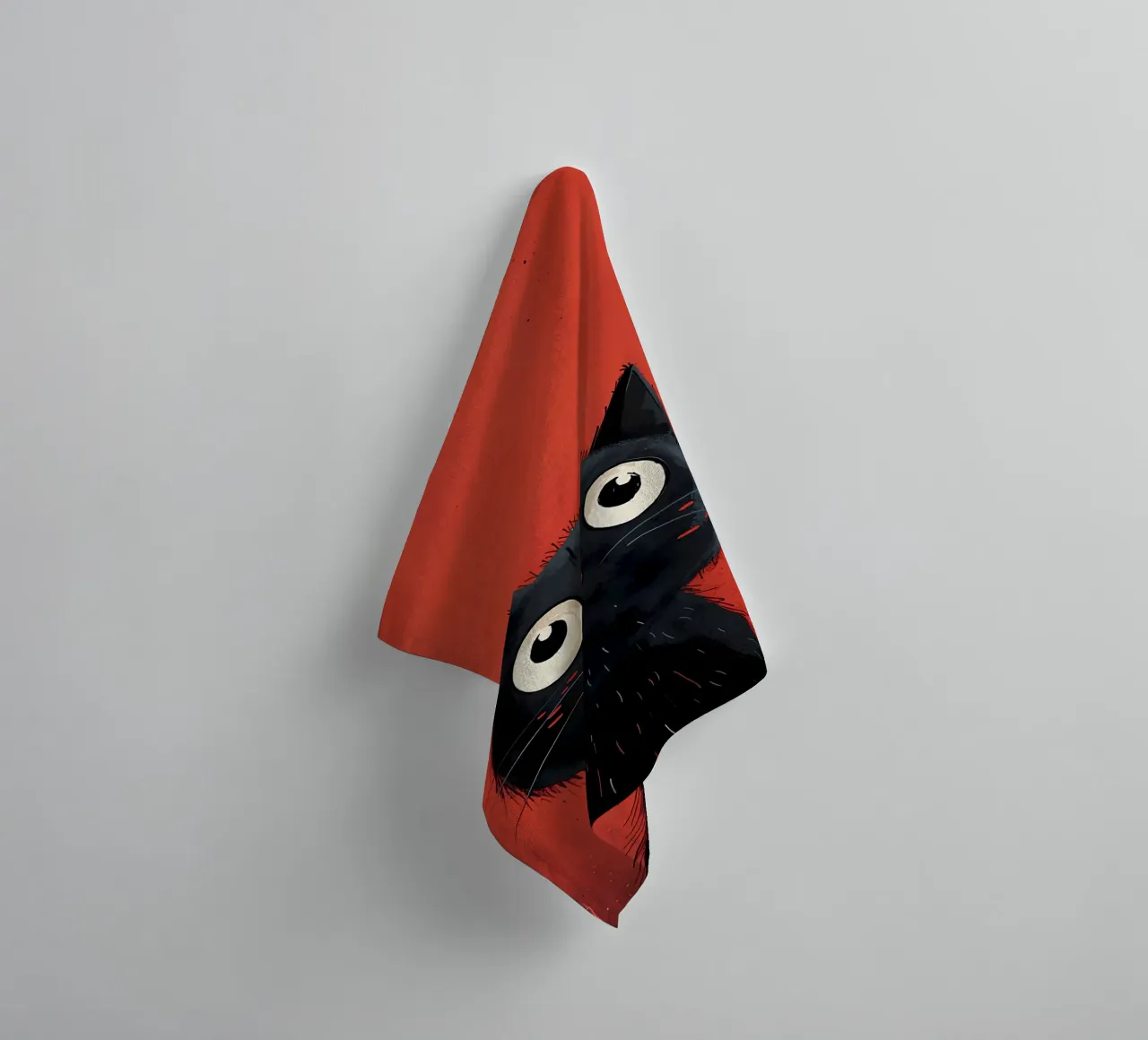 Curieux chat noir serviette de bain de Manh beo