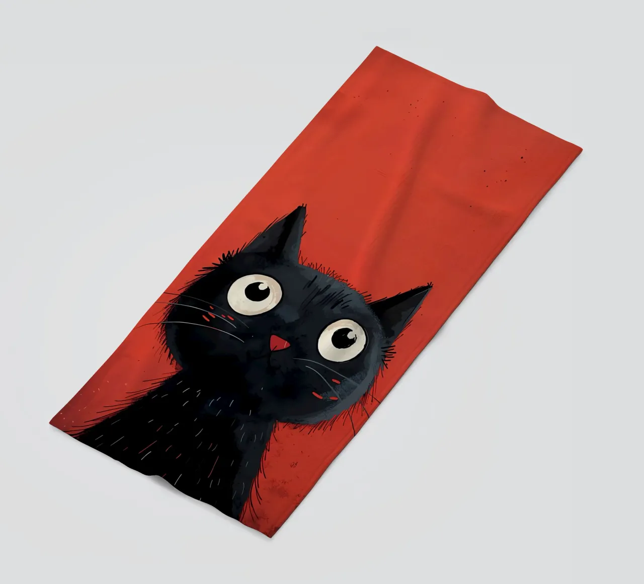 Curious Black Cat beach towel by Manh beo