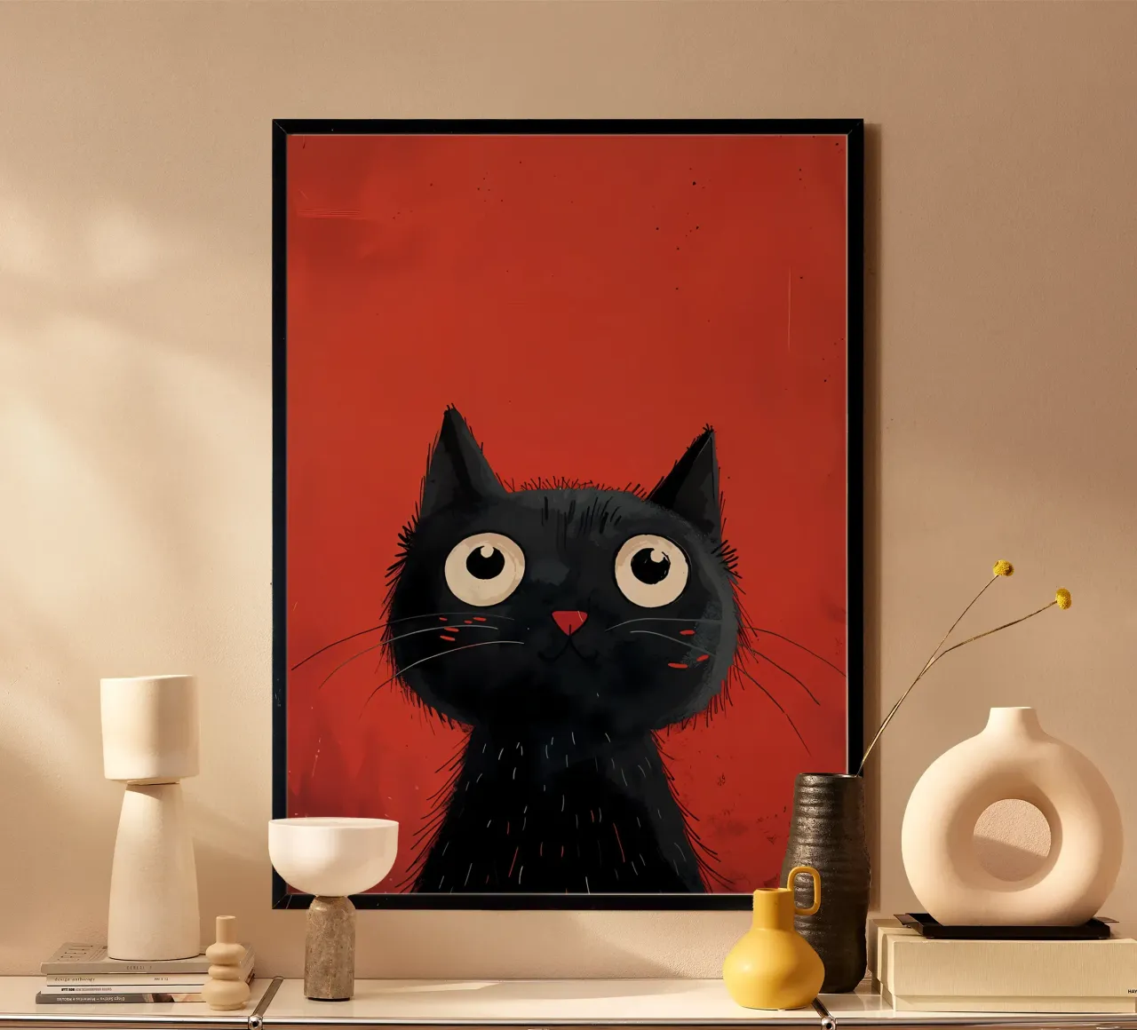 Curious Black Cat poster by Manh beo