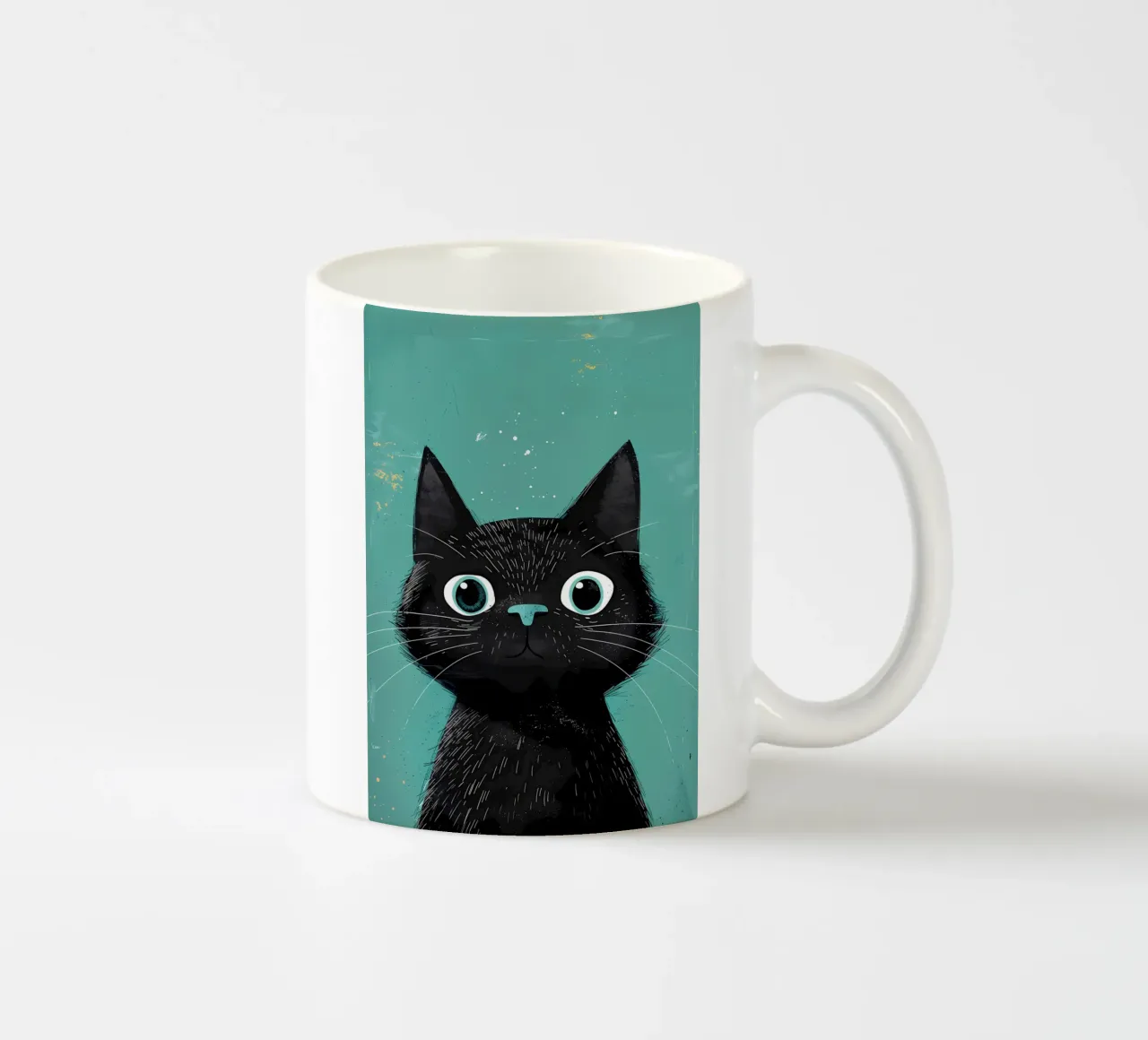 Occhi di gatto curiosi tazza in ceramica da Manh beo