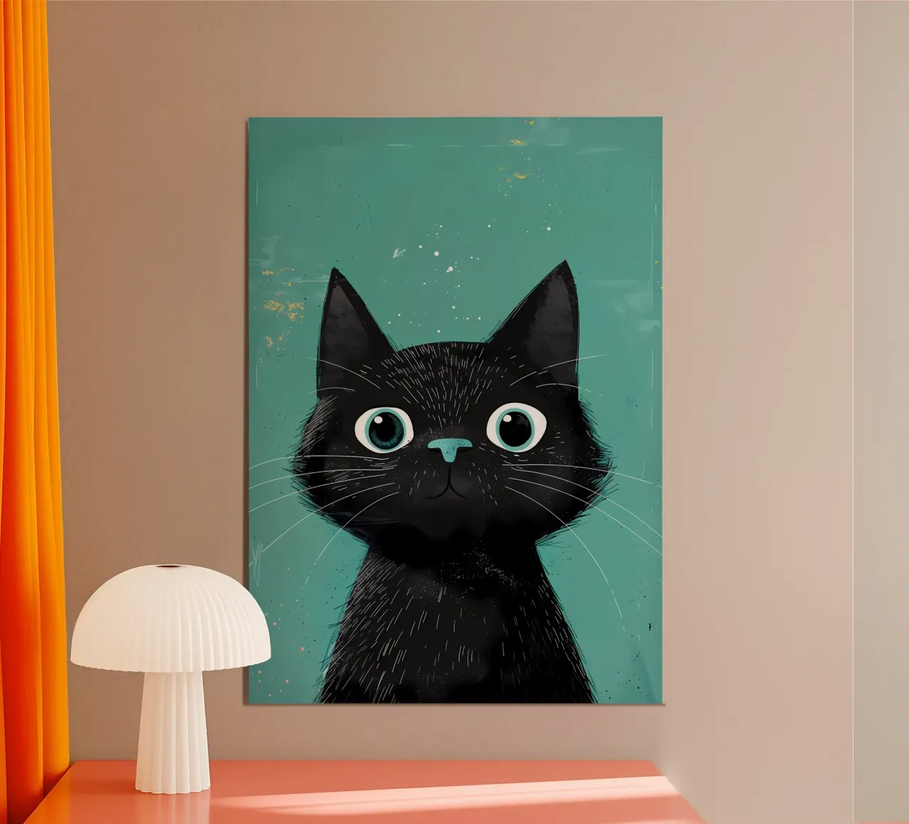 Occhi di gatto curiosi poster con telaio in plastica da Manh beo
