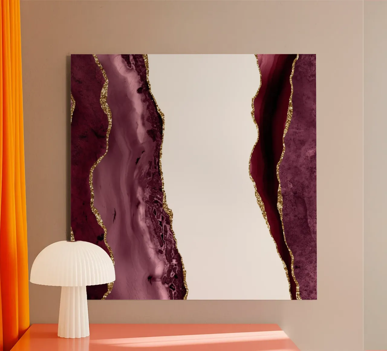 Agata bordeaux e oro Texture 20 alluminio dibond da Gemstone Textures