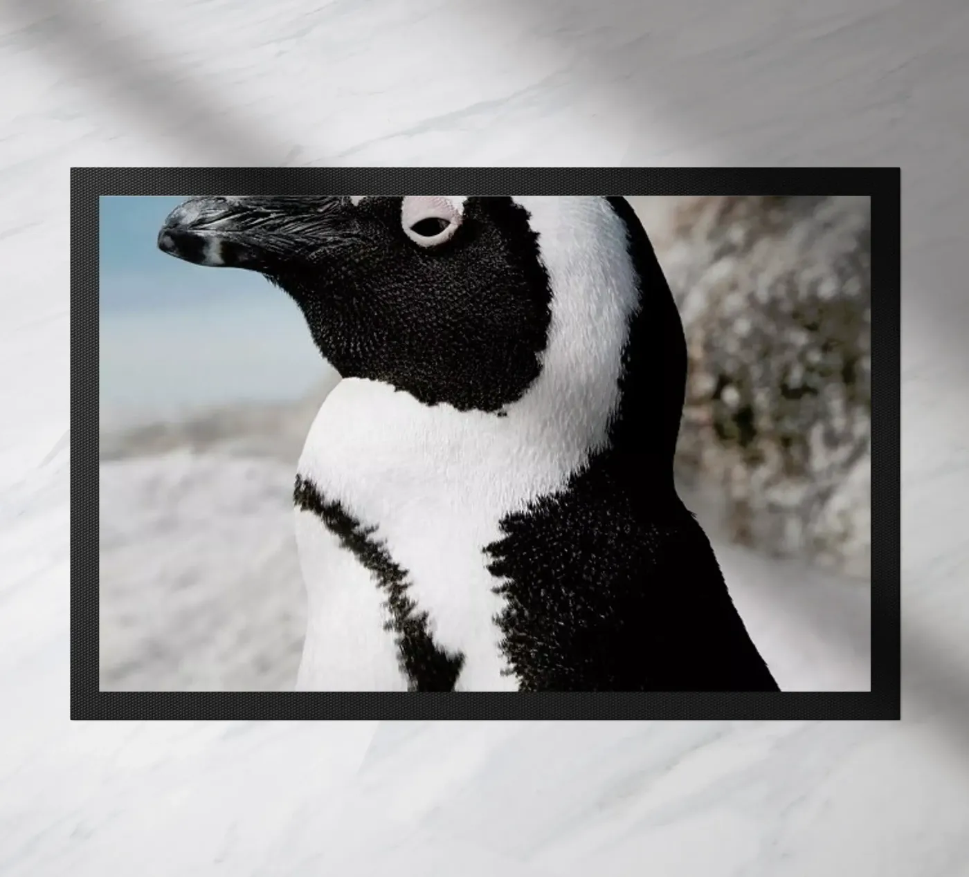 Penguin doormat by Laura Palm