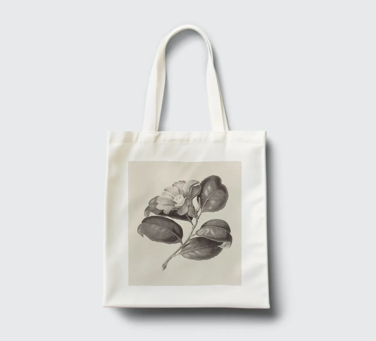 Camellia Sketch no. 1 borsa in juta da apoloprints