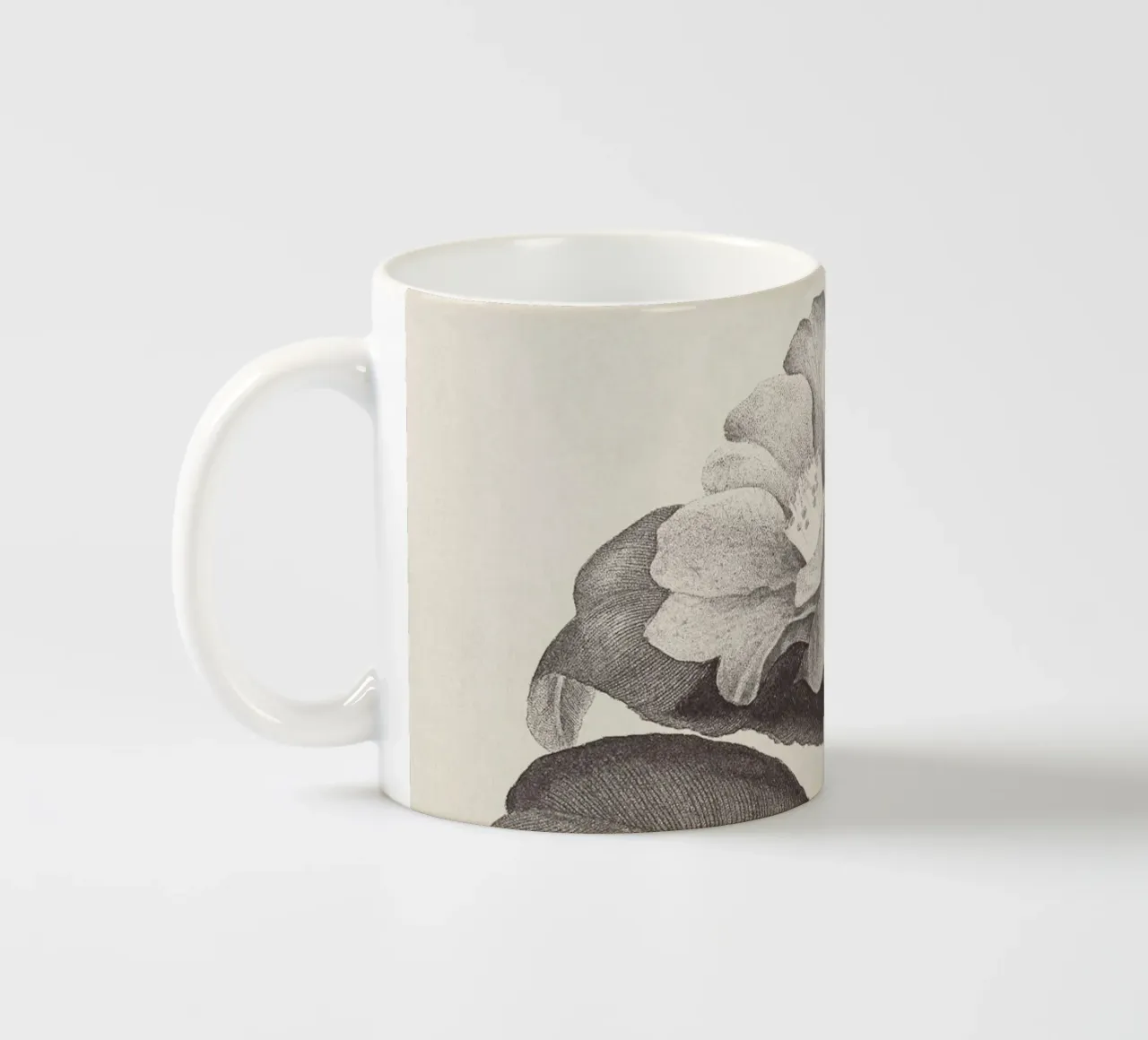 Camellia Sketch no. 1 keramische mok van apoloprints