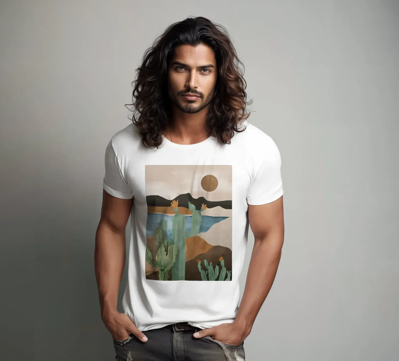 Paesaggio di cactus 2 t-shirt da ThingDesign