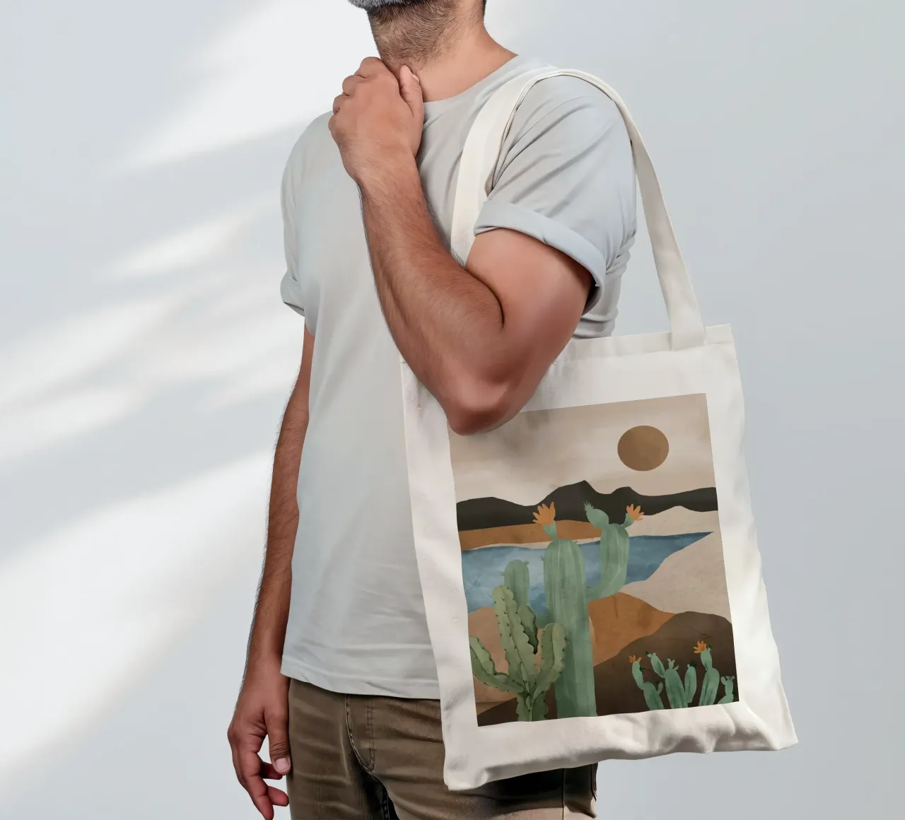Paesaggio di cactus 2 borsa in juta da ThingDesign