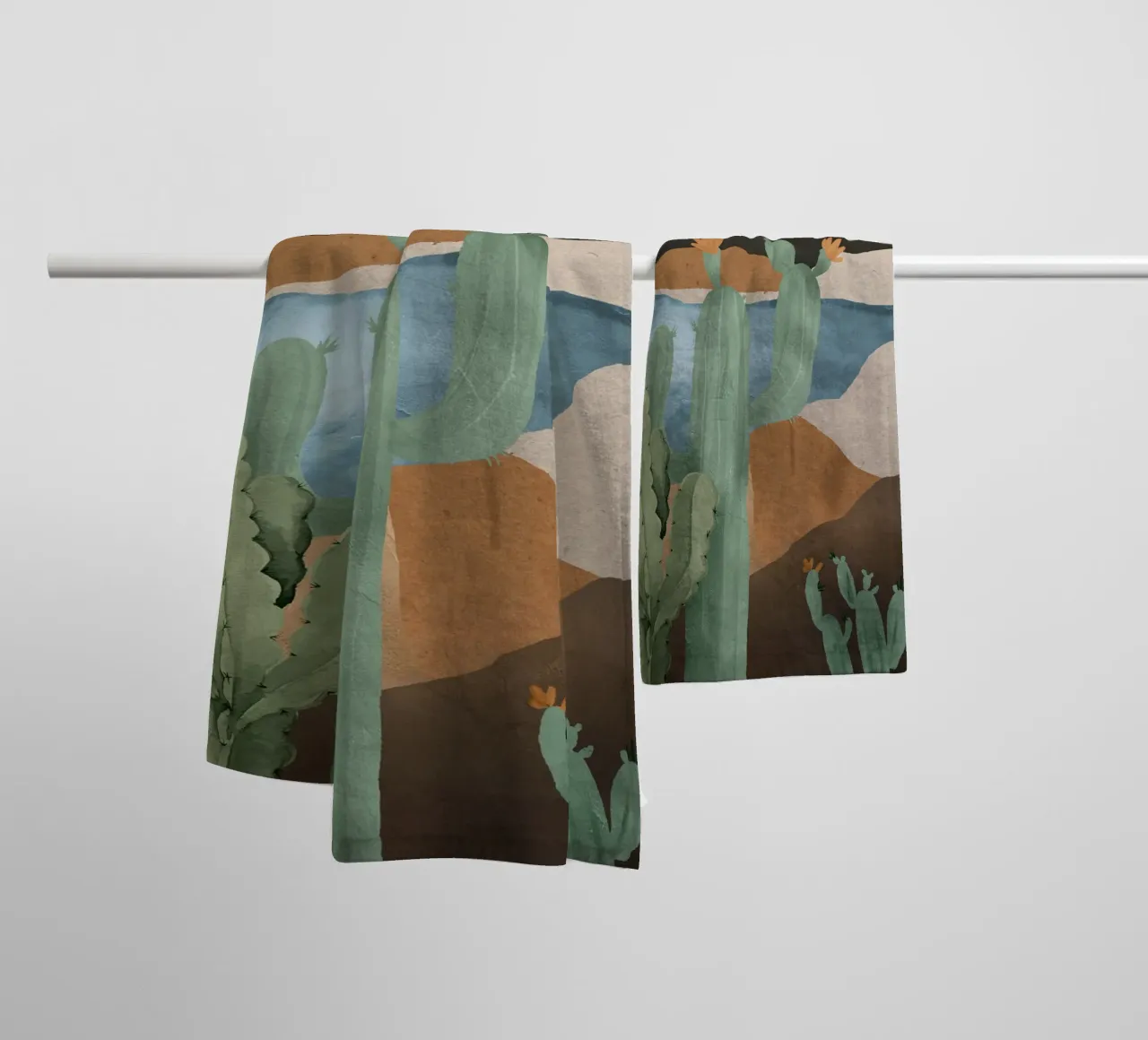 Paesaggio di cactus 2 asciugamano da bagno da ThingDesign