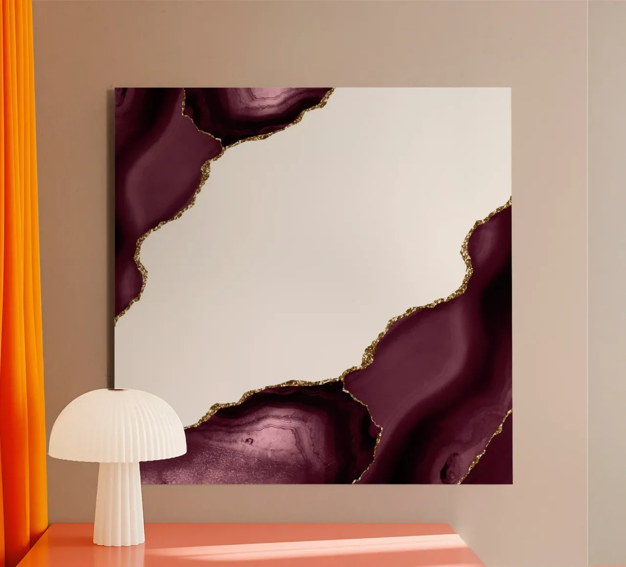 Agata bordeaux e oro Texture 22 alluminio dibond da Gemstone Textures