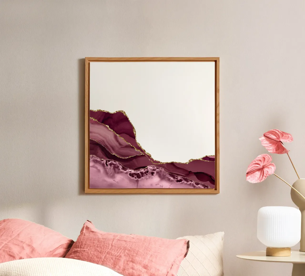 Agata bordeaux e oro Texture 23 alluminio dibond da Gemstone Textures