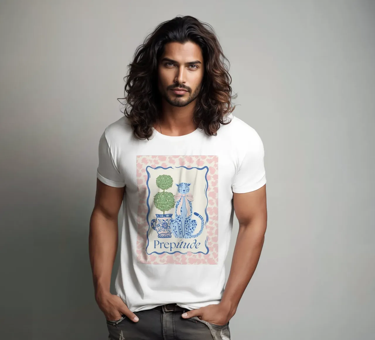 Prepitude Blue Leopard t-shirt da Studio Birchwood