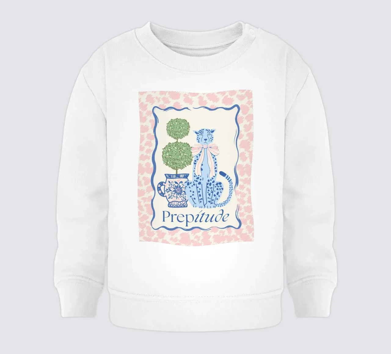 Prepitude Blue Leopard felpa neonato da Studio Birchwood