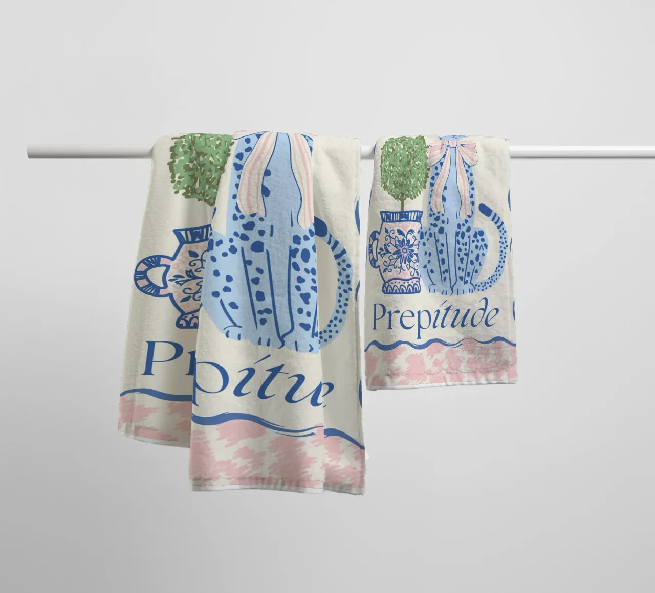 Prepitude Blue Leopard asciugamano da bagno da Studio Birchwood