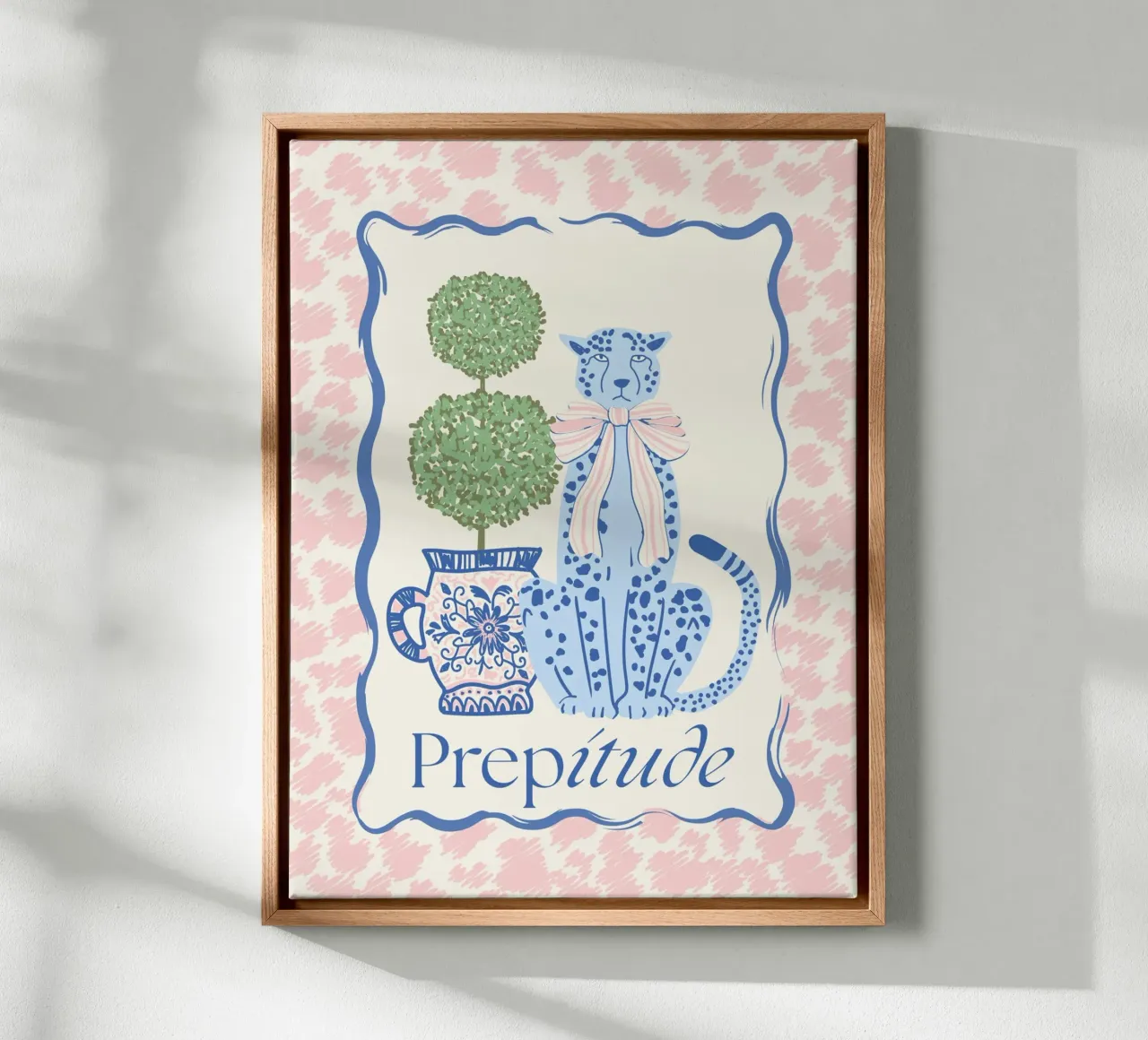 Prepitude Blue Leopard tela con Cornice a cassetta da Studio Birchwood