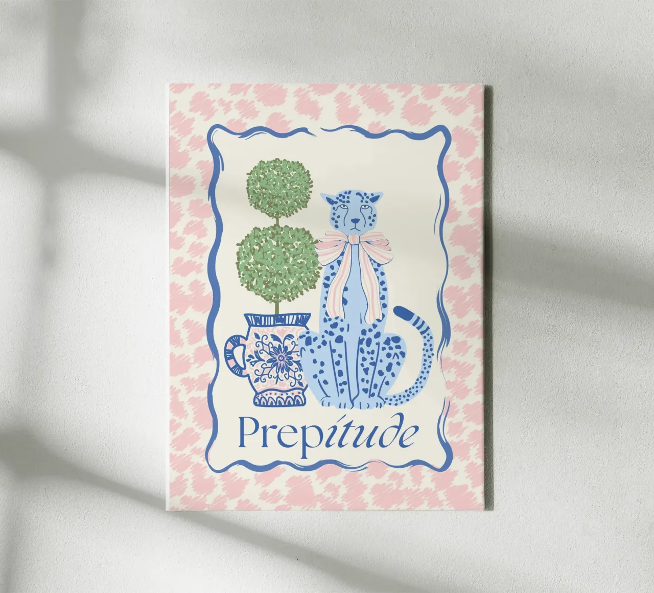 Prepitude Blue Leopard tela con Cornice a cassetta da Studio Birchwood