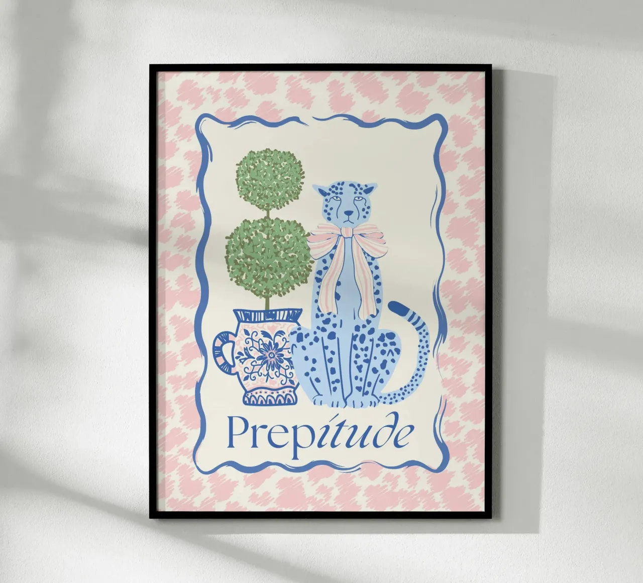 Prepitude Blue Leopard poster da Studio Birchwood