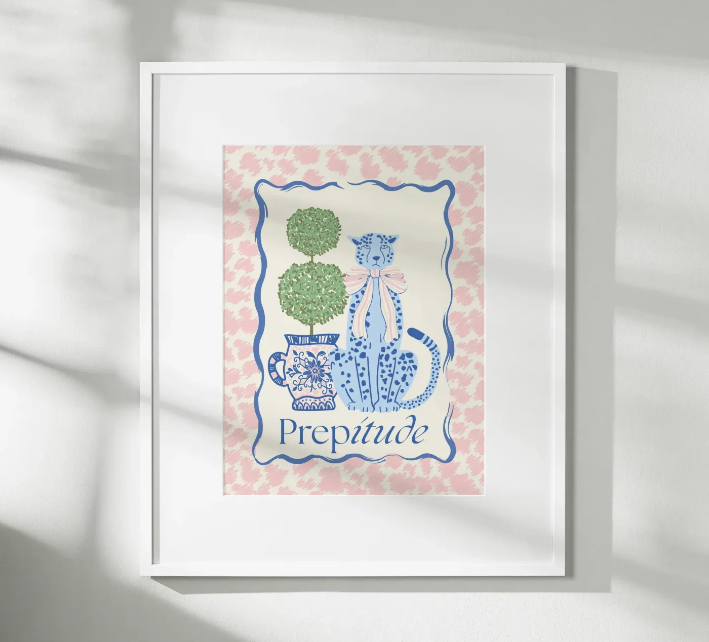 Prepitude Blue Leopard poster da Studio Birchwood