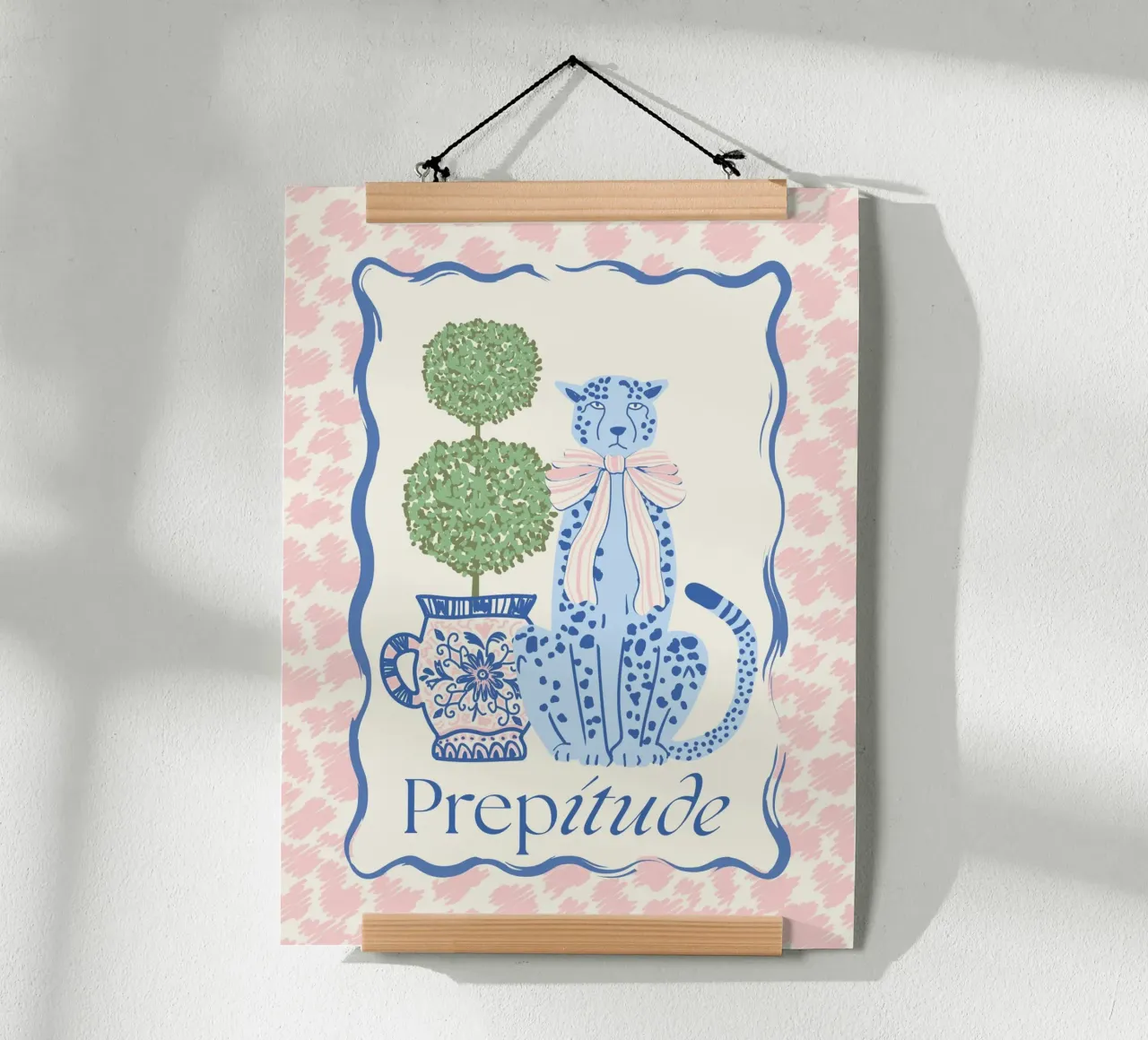 Prepitude Blue Leopard poster da Studio Birchwood