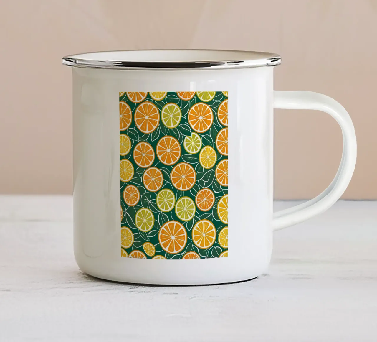 Delizia di fette di agrumi tazza in smalto da Artistic-shop