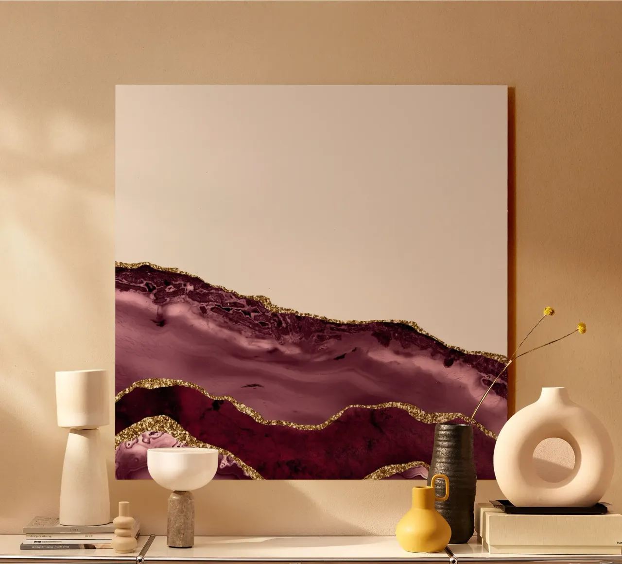Agata bordeaux e oro Texture 24 plexiglass da Gemstone Textures