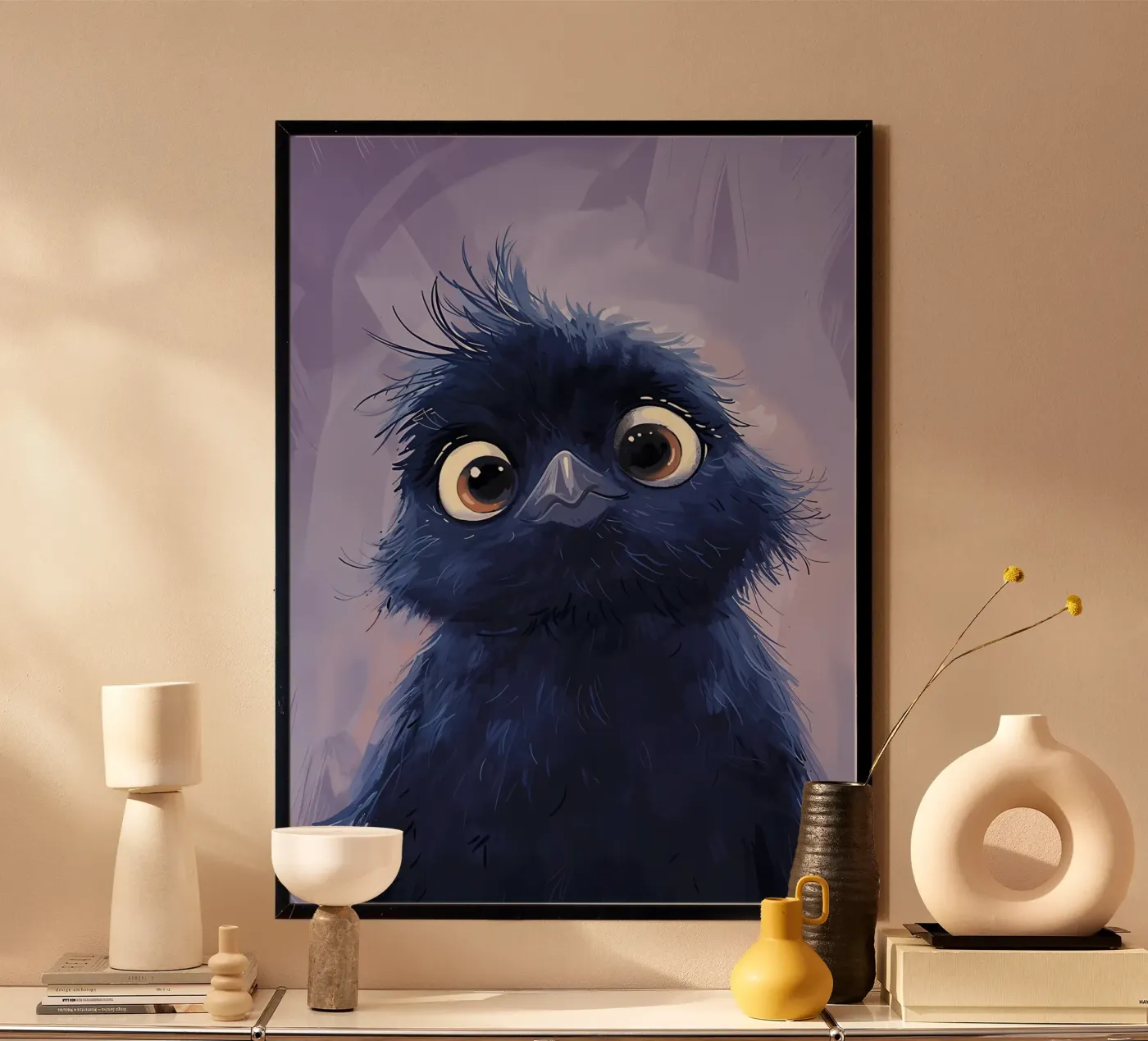 Uccello blu soffice poster da Manh beo