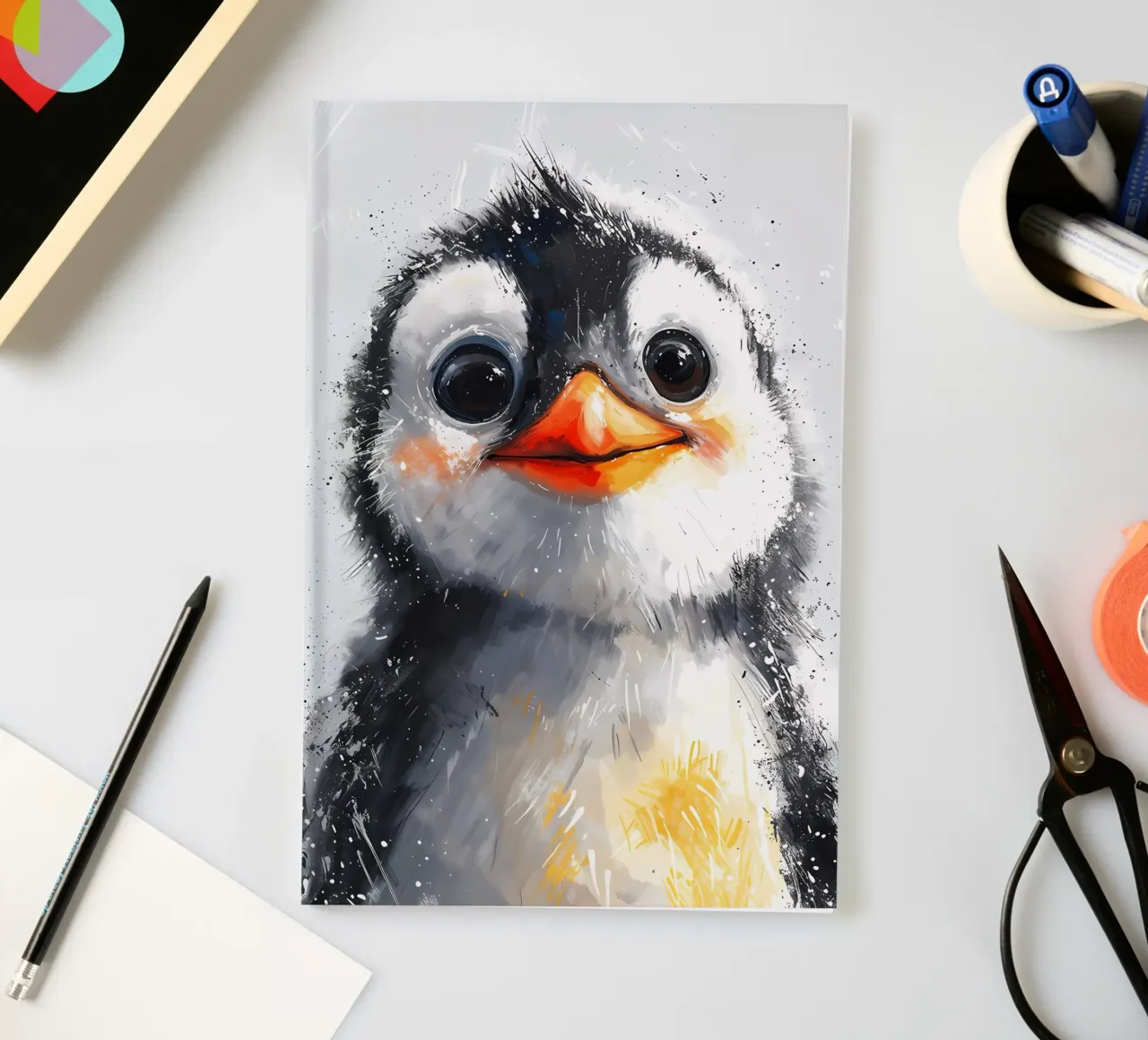 Poussin manchot duveteux_ L'espièglerie personnifiée carnet de notes de Manh beo