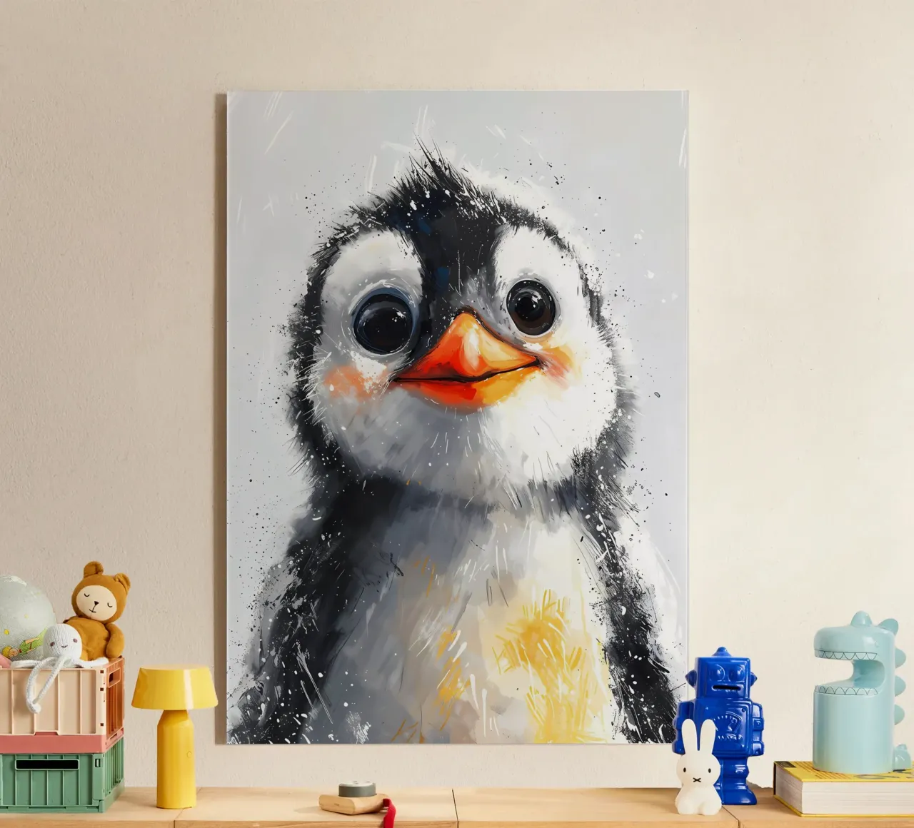 Fluffy Penguin Chick_ Verspieltheit in Person Acryl-Glas von Manh beo