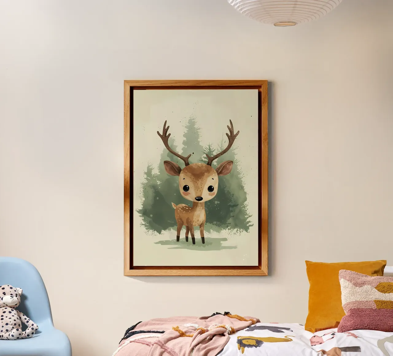 Foresta Principe Cervo_ Incanto in acquerello pannello forex da Manh beo
