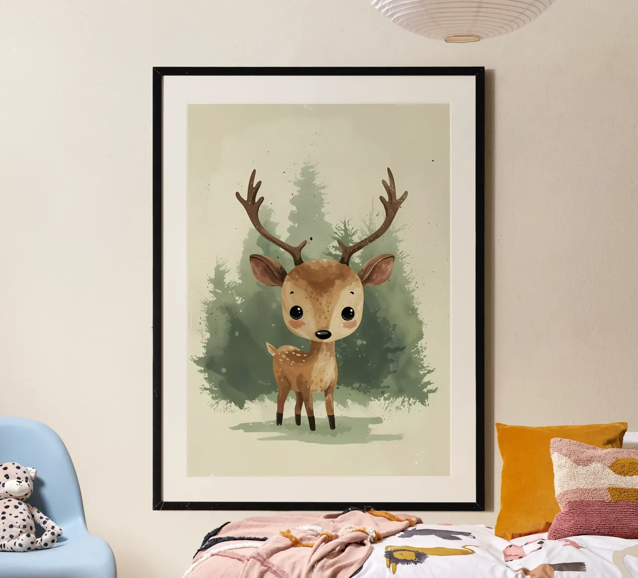 Waldprinz Hirsch_ Verzauberung in Aquarell Hahnemühle von Manh beo
