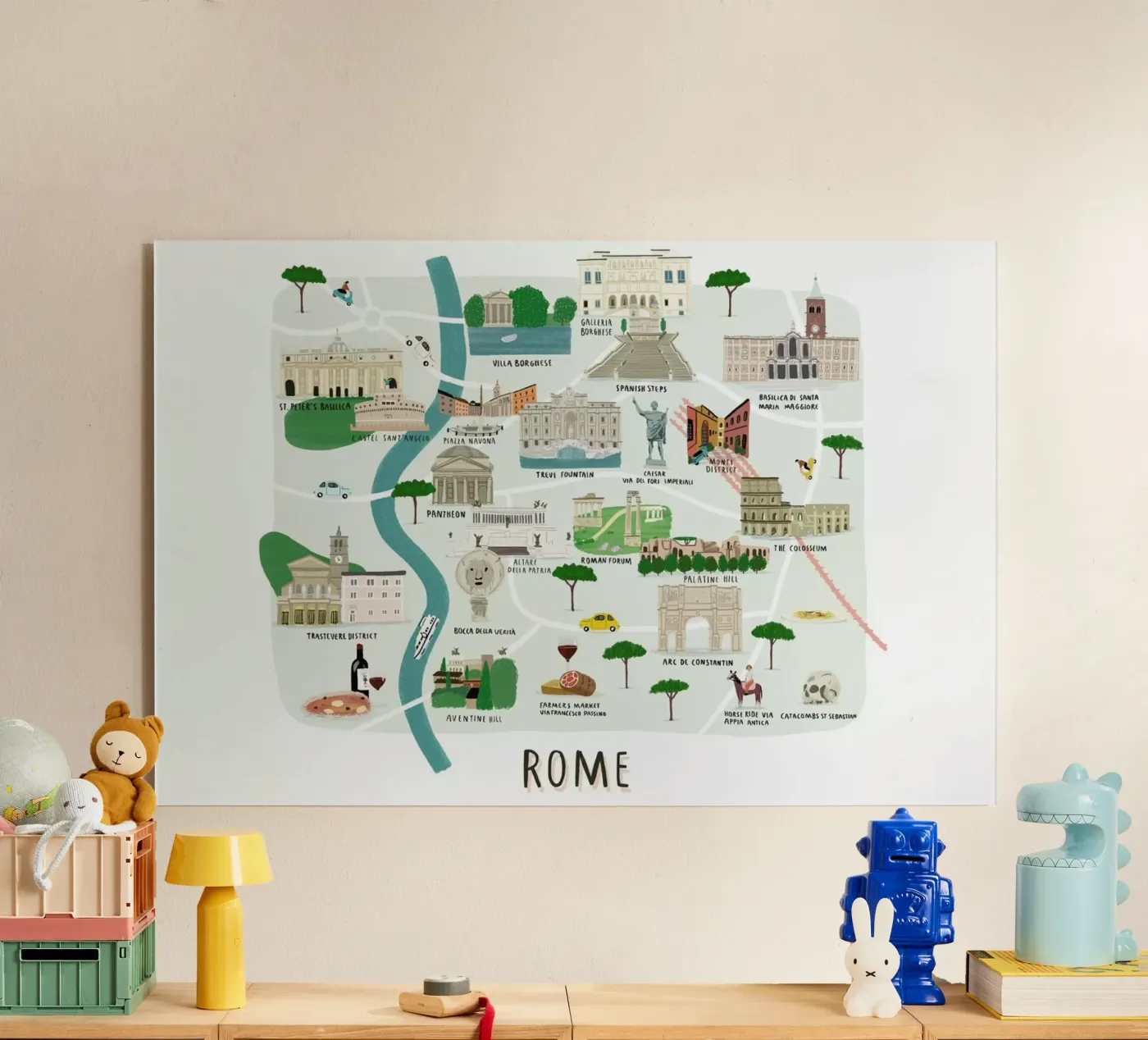 Rome Map plexiglass da Alex Foster
