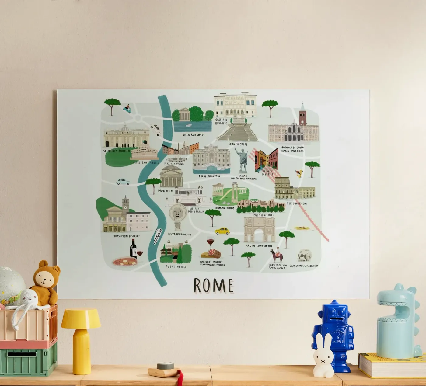 Mappa di Roma plexiglass da Alex Foster