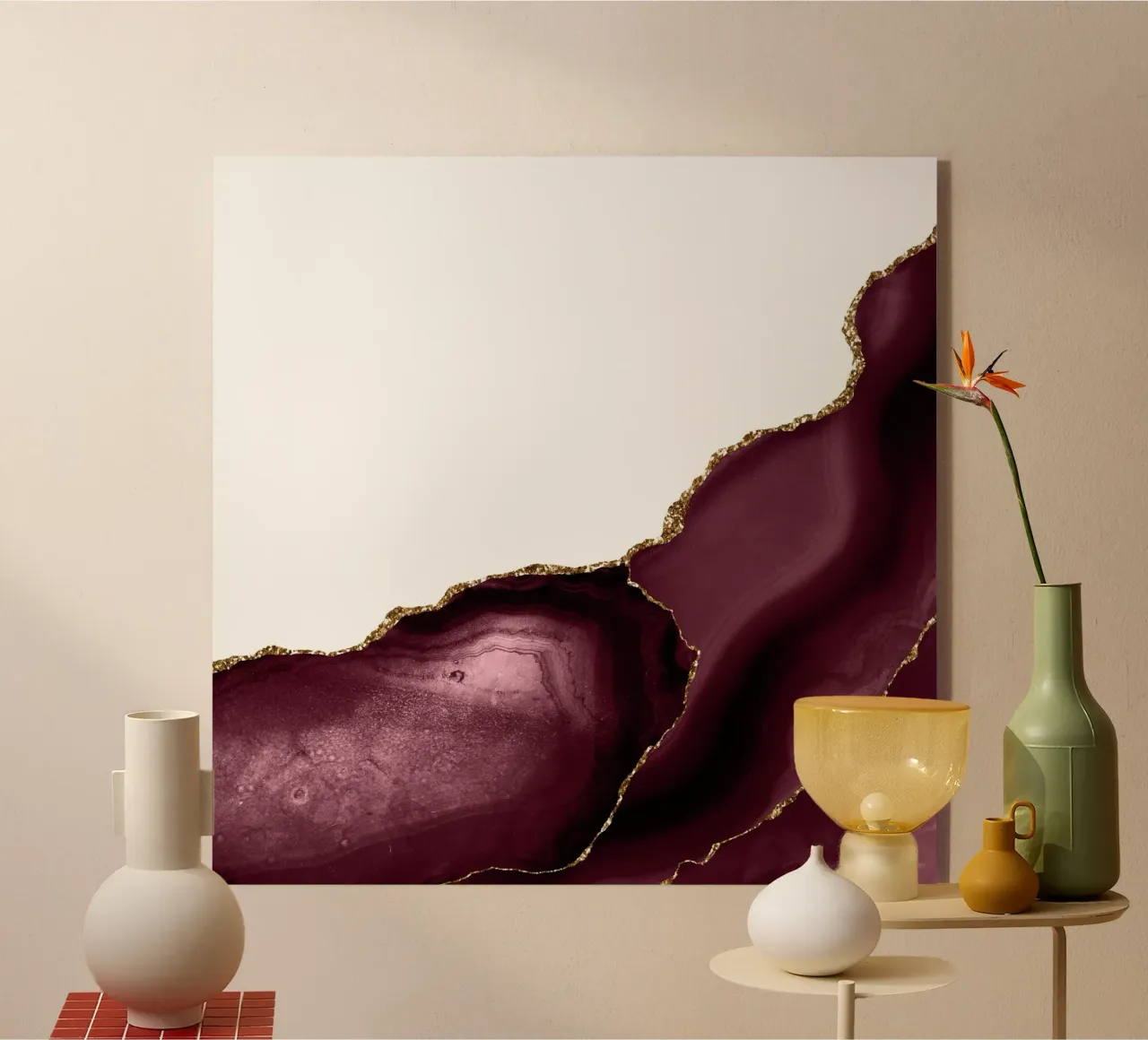 Agata bordeaux e oro Texture 26 plexiglass da Gemstone Textures
