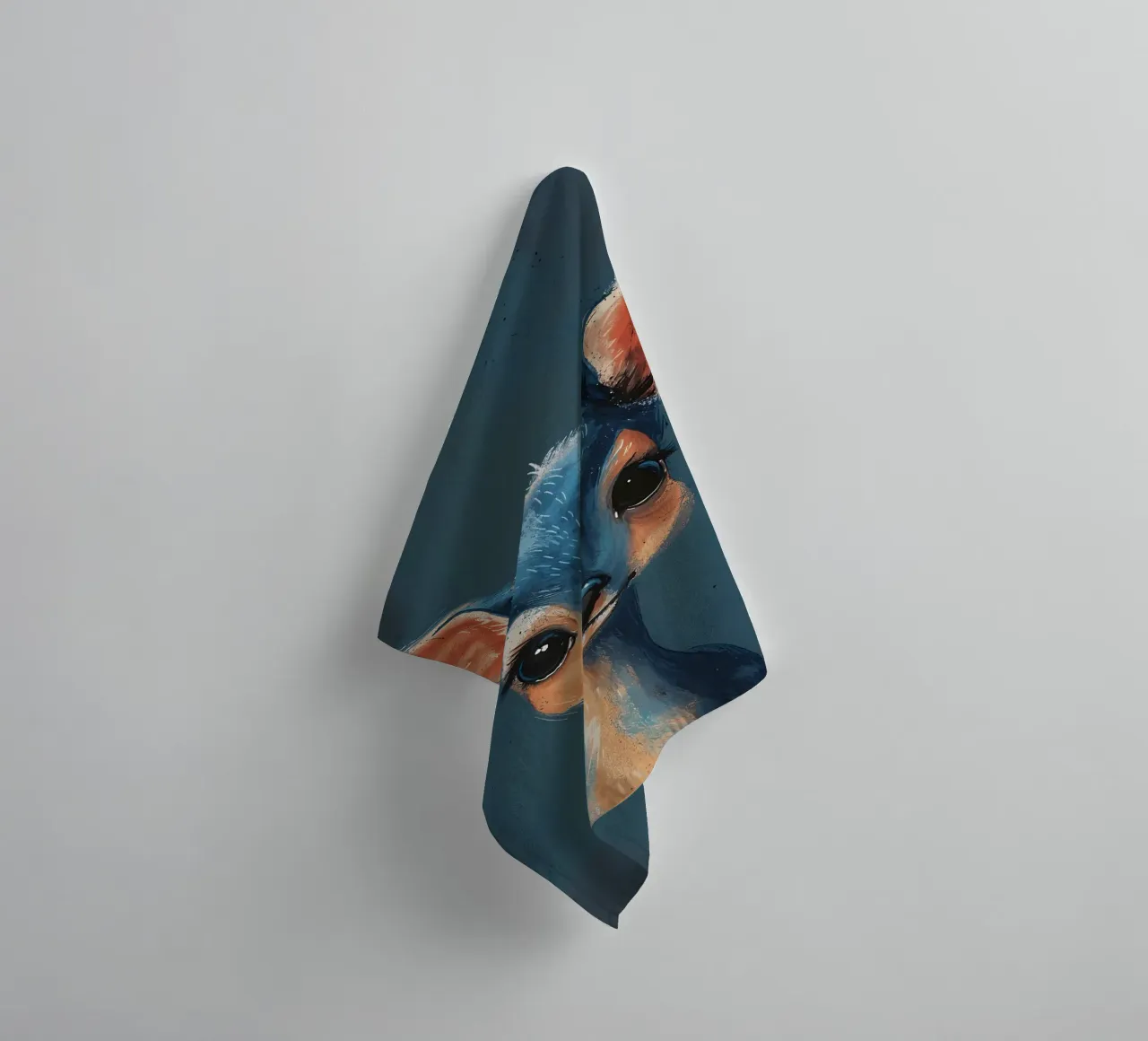 Gentle Fawn Portrait towel by Manh beo