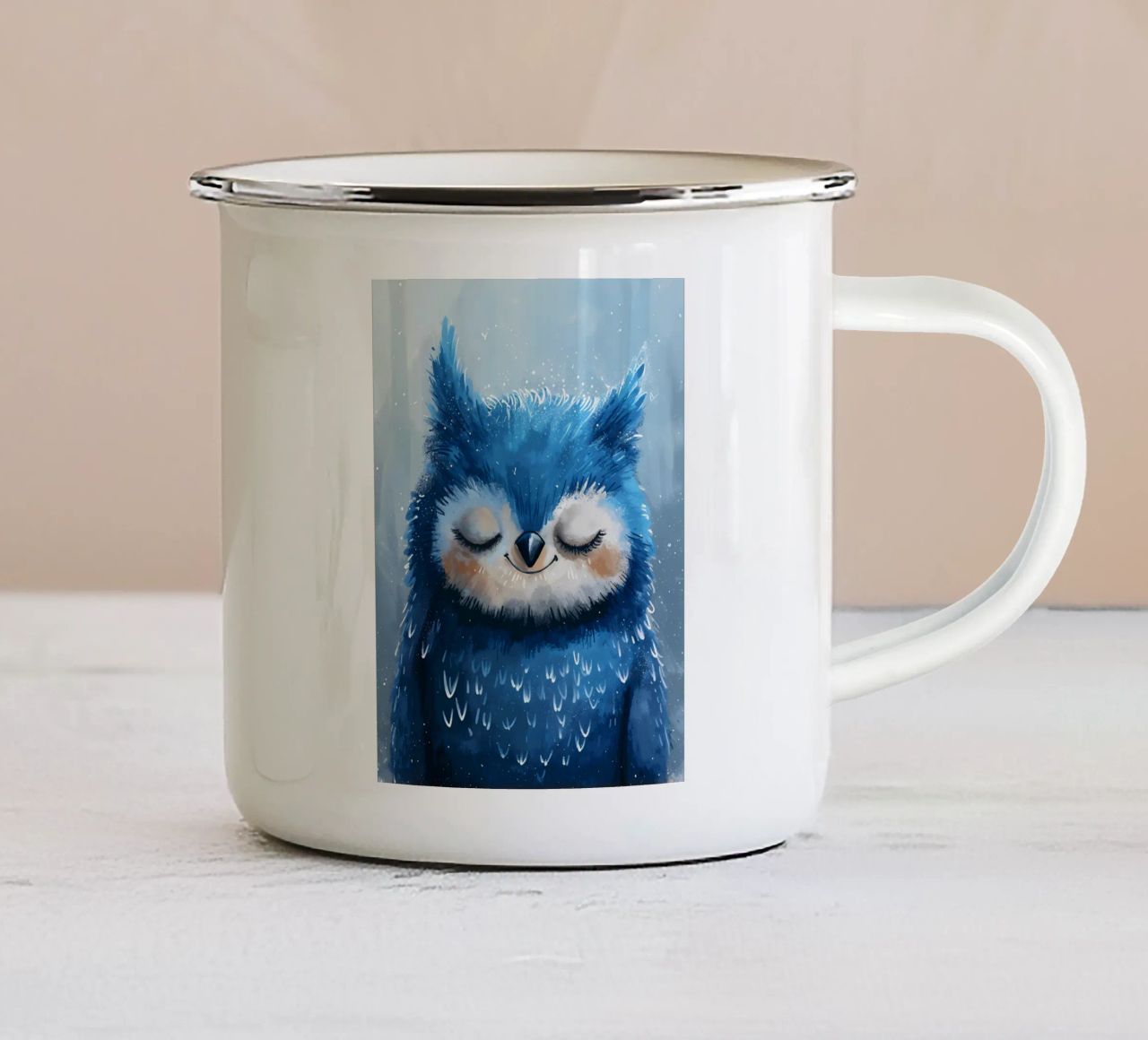 Volpe dallo sguardo gentile tazza in smalto da Manh beo