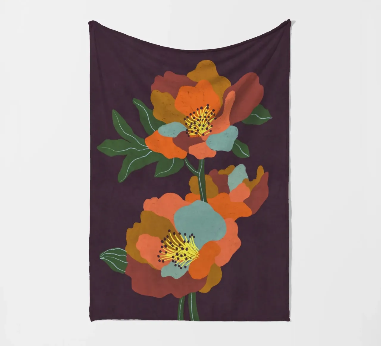 Flowers fleece blanket by GigiRosado
