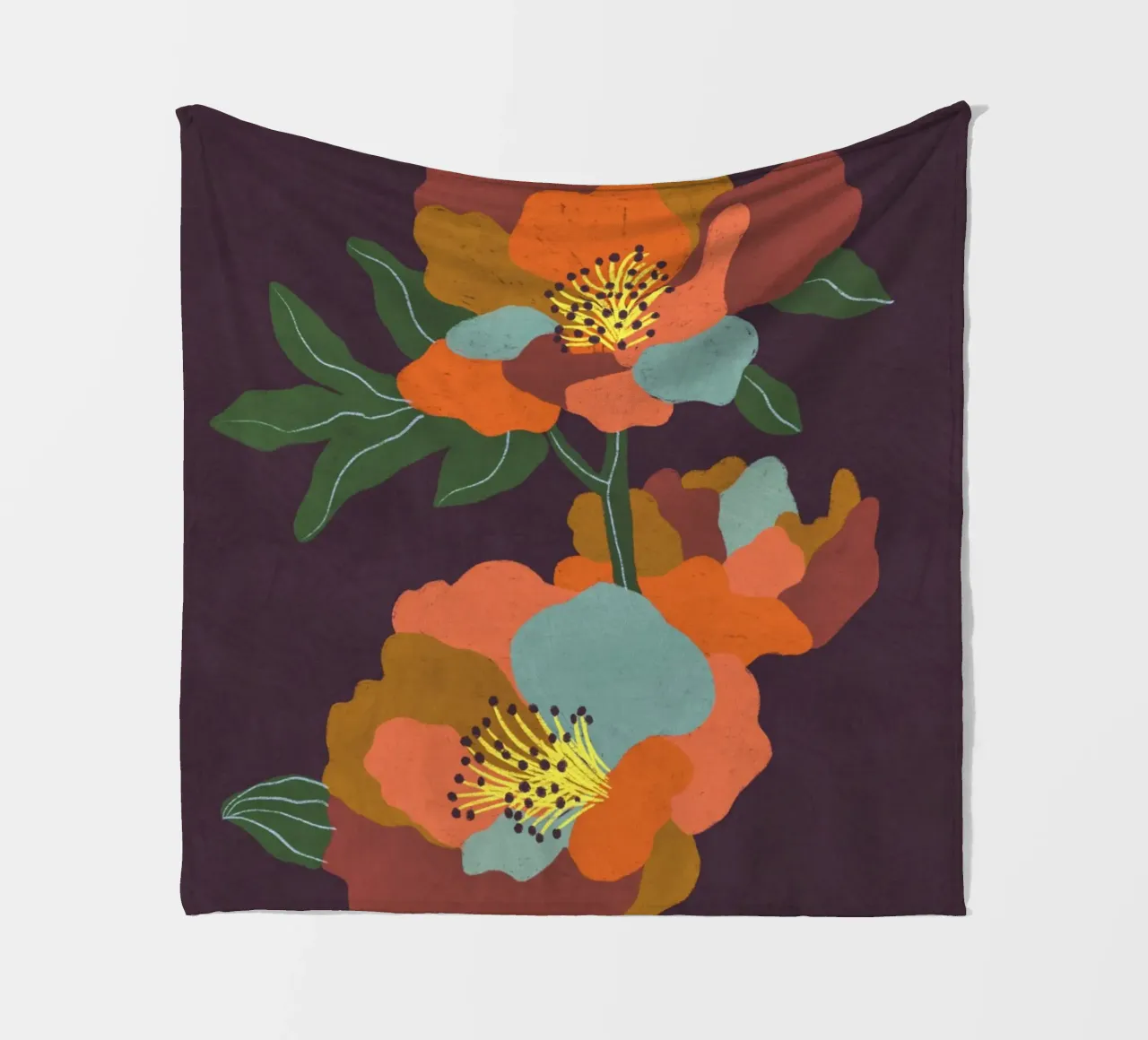 Flowers fleece blanket by GigiRosado