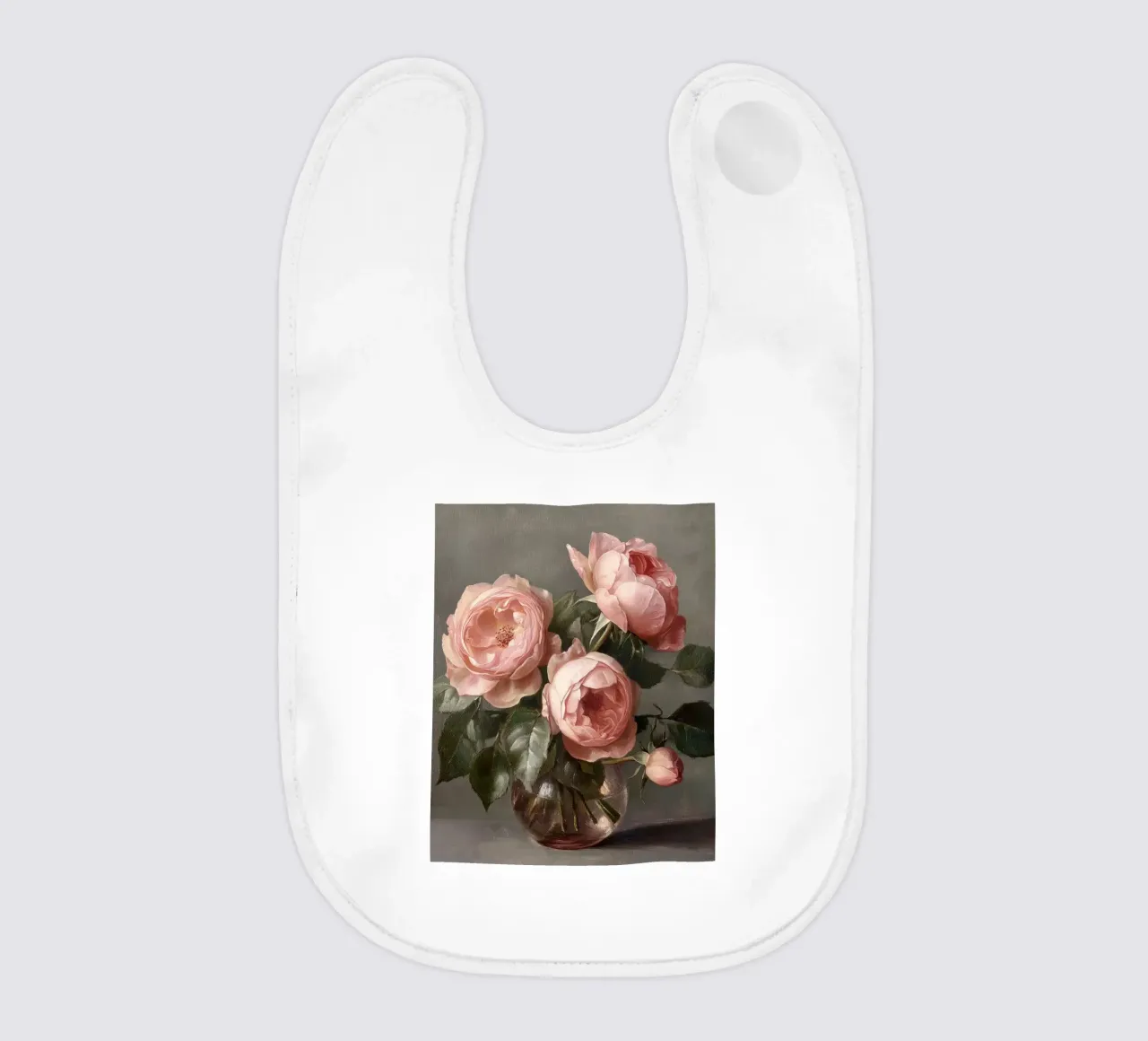 Rosa Rosa Romantico Vintage Botanico Floreale Amore Valentines bavaglino da Gentle Echoes Art