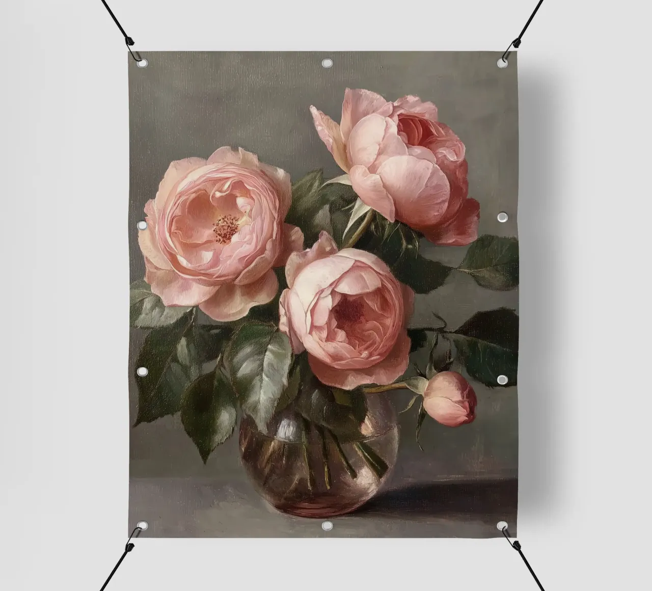 Rosa Rosa Romantico Vintage Botanico Floreale Amore Valentines telo in pvc da Gentle Echoes Art