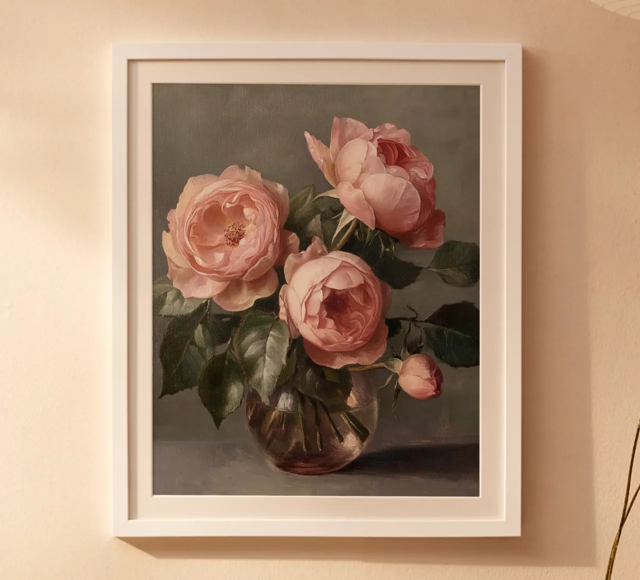 Rosa Rosa Romantico Vintage Botanico Floreale Amore Valentines poster da Gentle Echoes Art