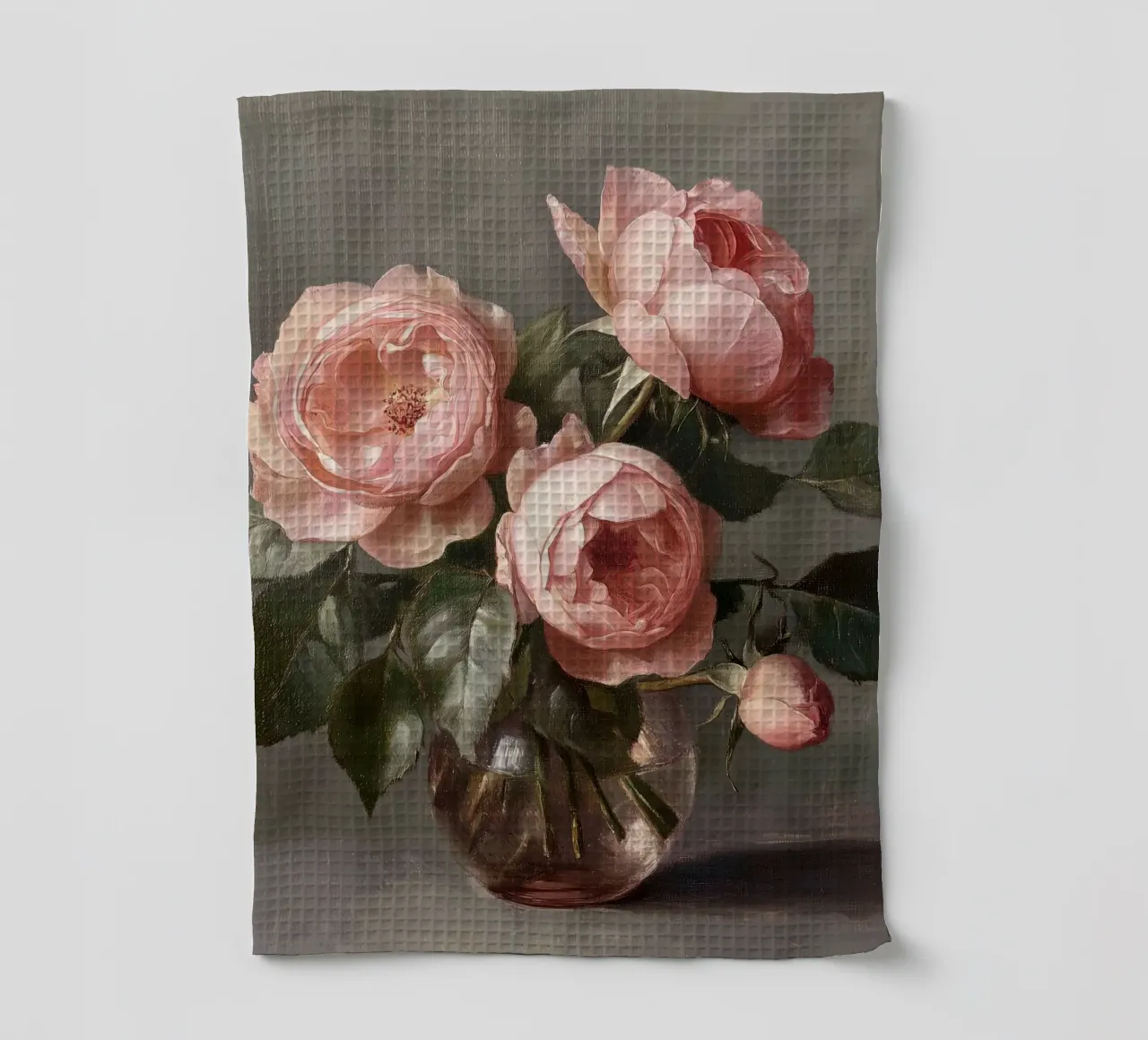 Rosa Rosa Romantico Vintage Botanico Floreale Amore Valentines canovaccio da cucina da Gentle Echoes Art
