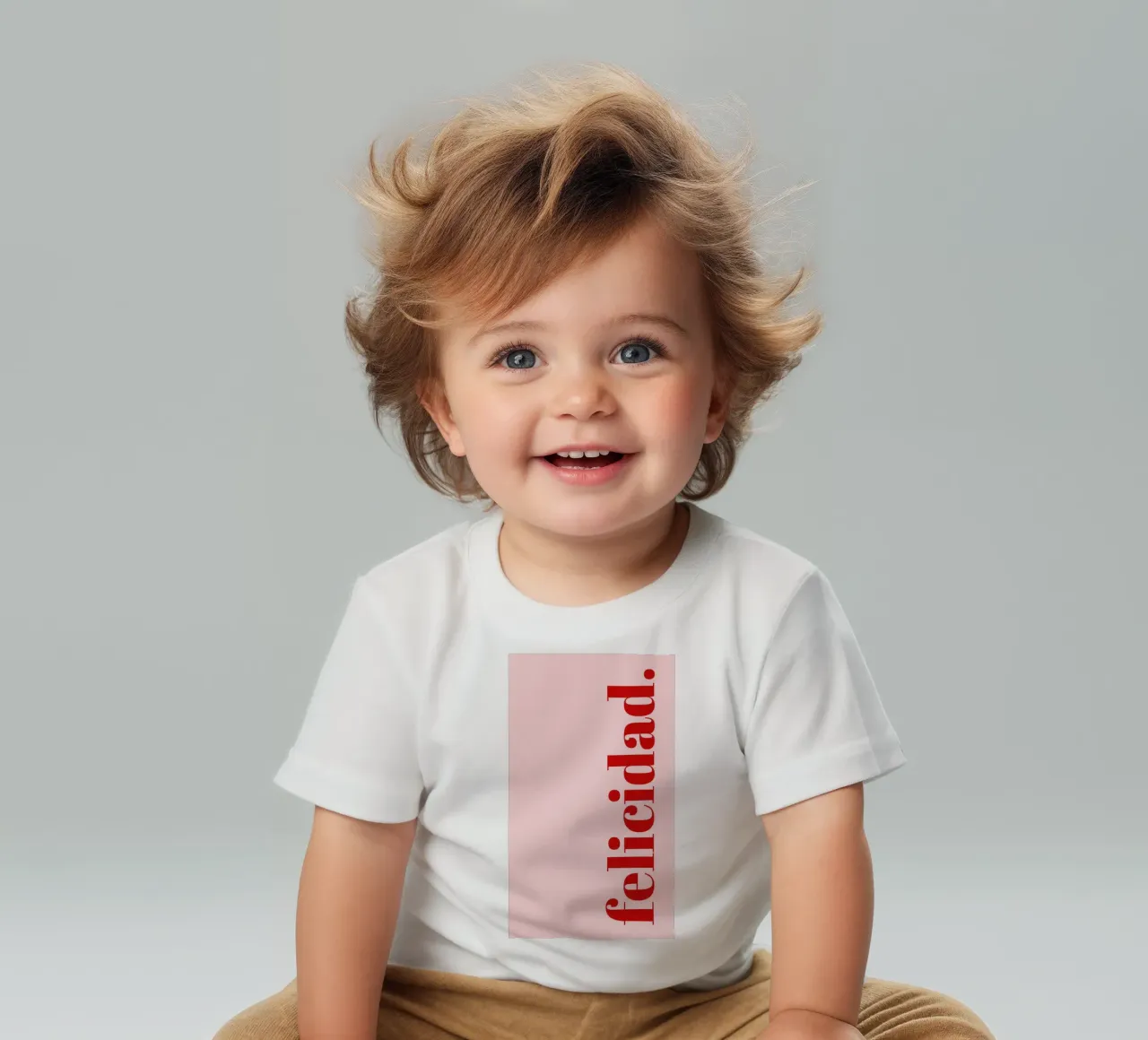 Happiness in Red - Spanish typography design baby t-shirt by Studio Mooodz