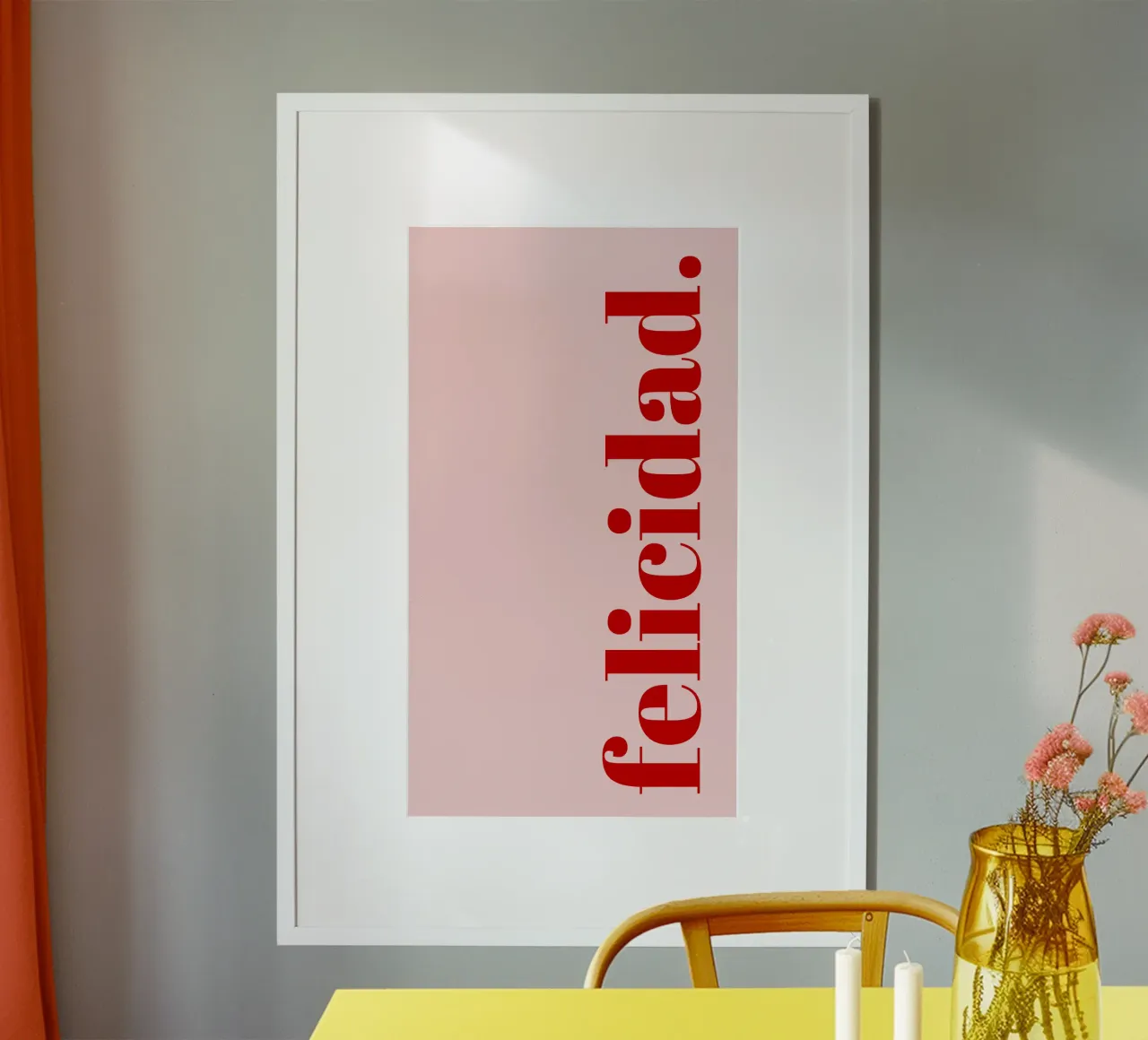 Happiness in Red - Design tipografico spagnolo carta hahnemühle da Studio Mooodz