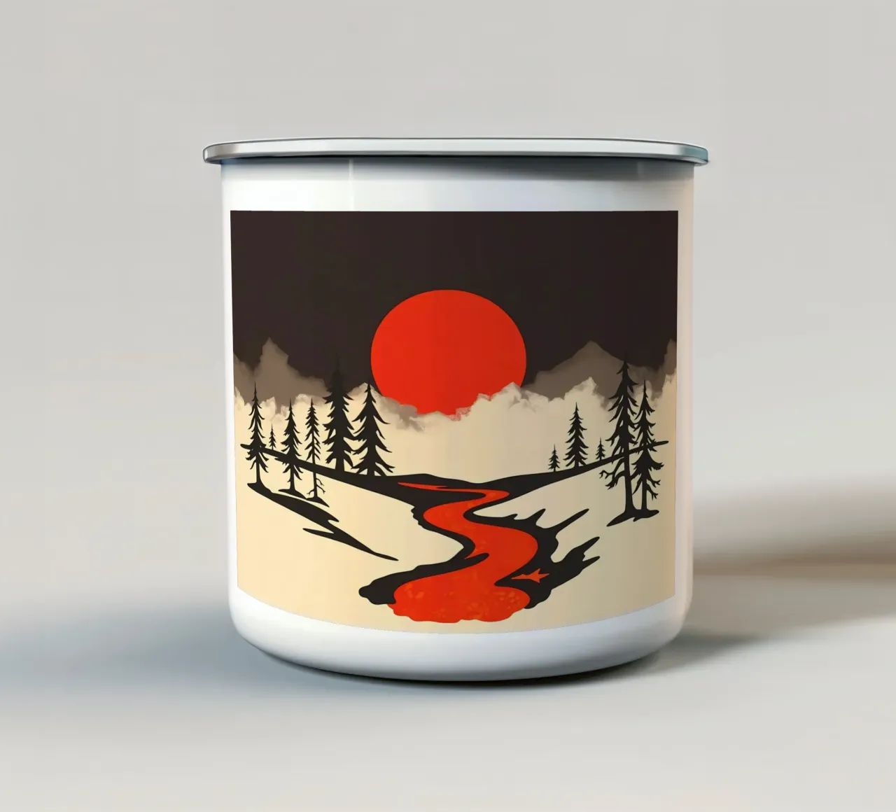 Il viaggio del fiume Cremisi tazza in smalto da Artistic-shop