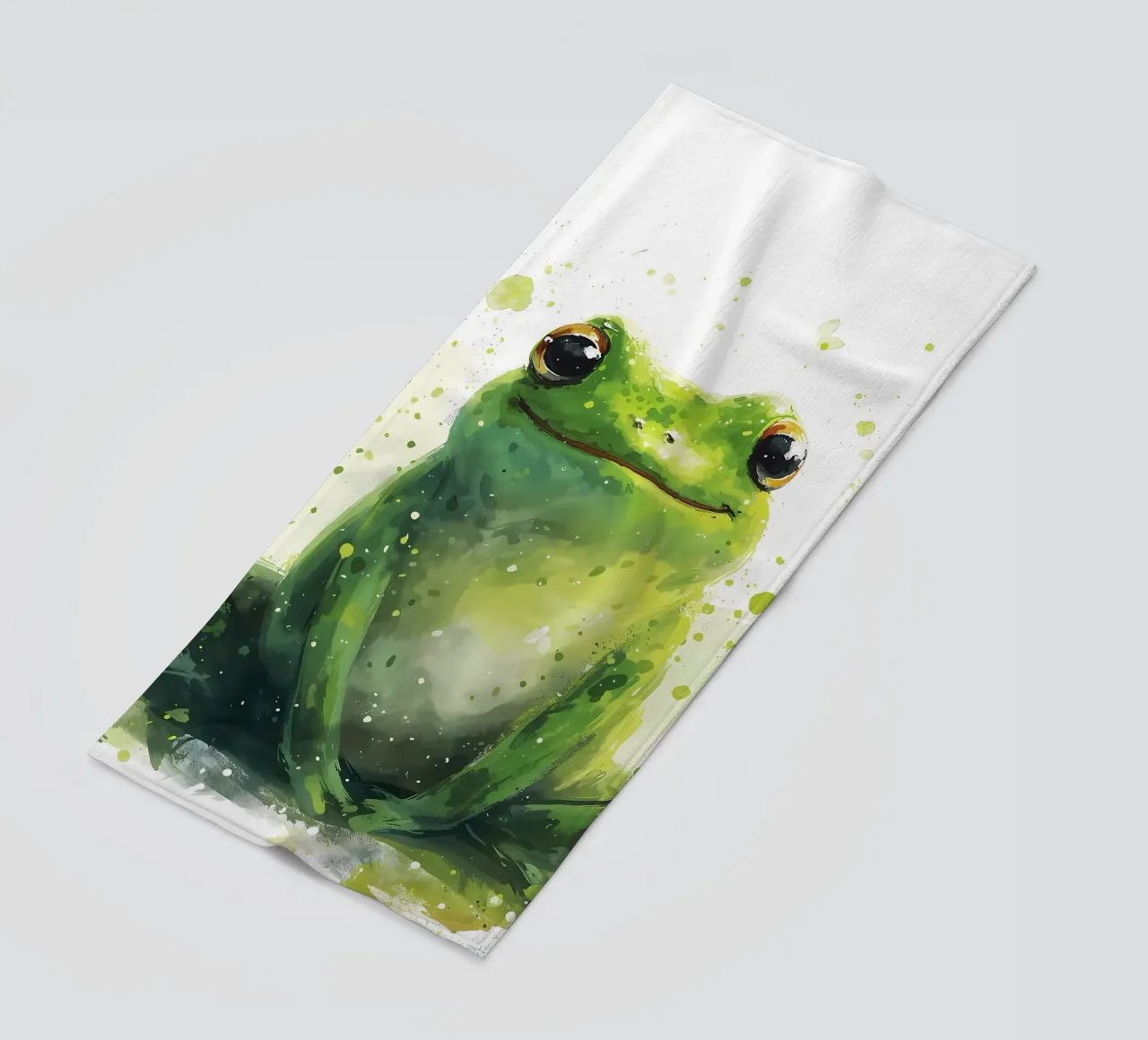 Rana dallo sguardo verde - Acquerello Serenity telo mare da Manh beo