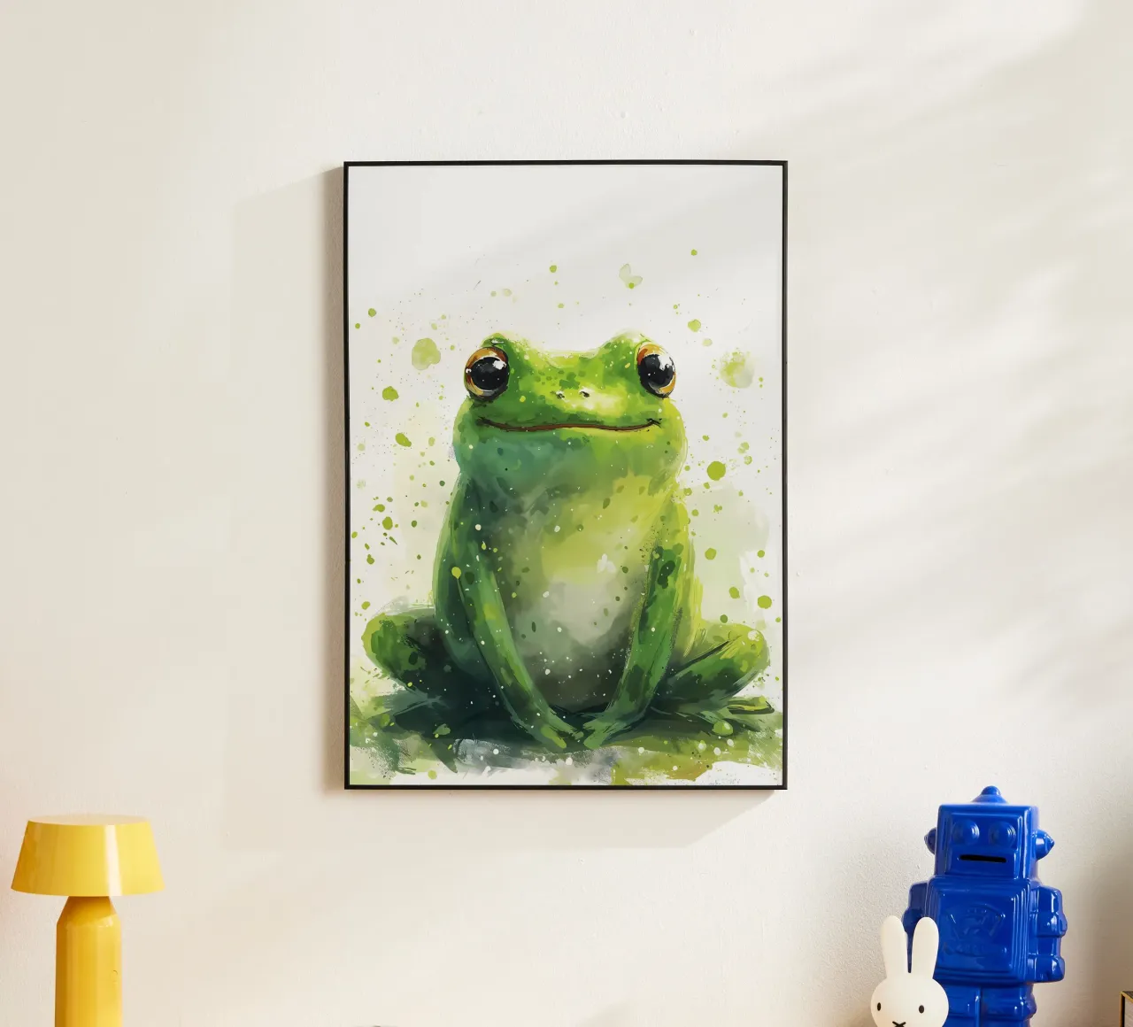 Green Gaze Frog - Watercolour Serenity alu-dibond by Manh beo