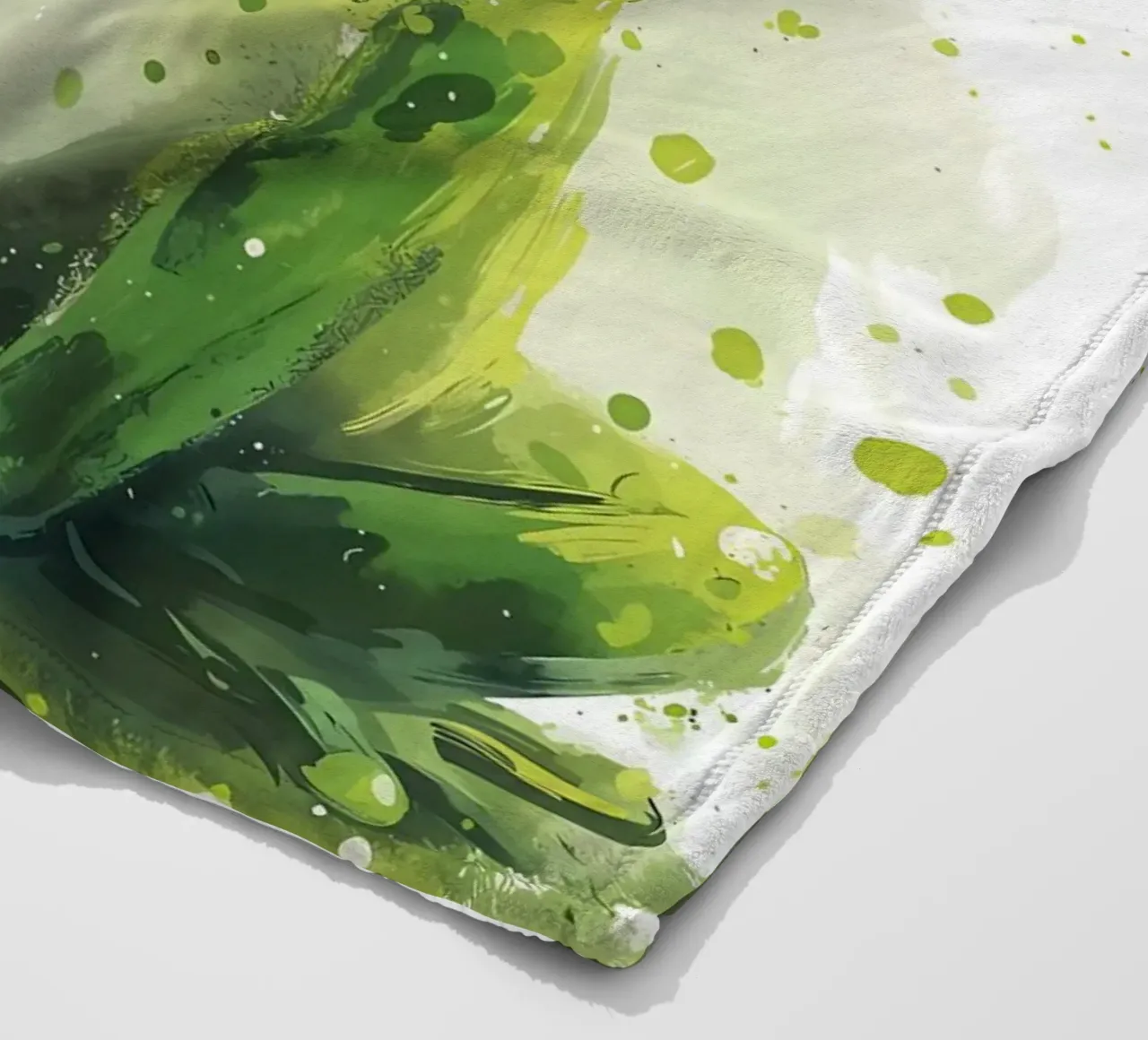 Rana dallo sguardo verde - Acquerello Serenity coperta in pile da Manh beo